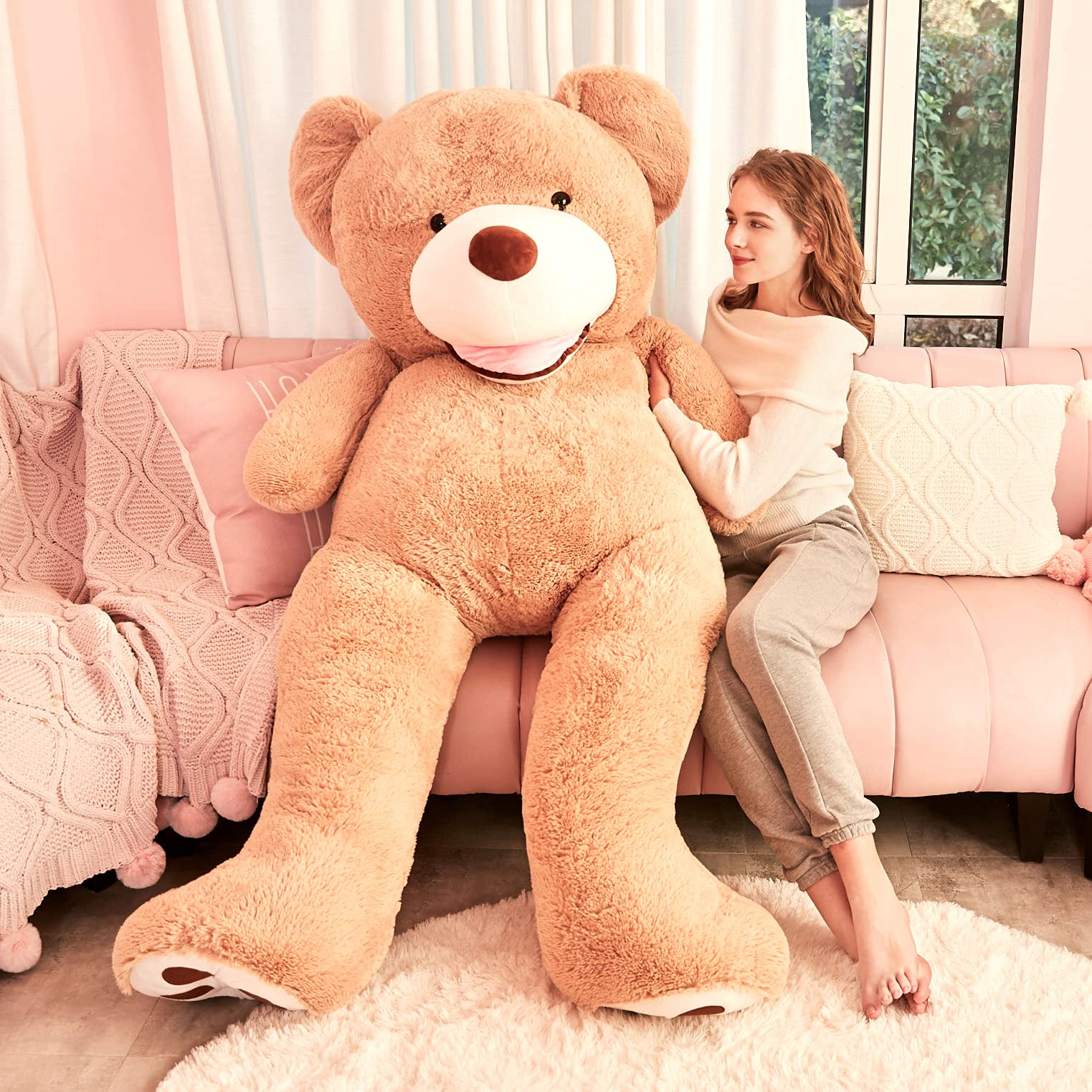 Foto 5 pulgar | Peluche Gigante Ikasa Con Forma De Oso De Peluche, 198 Cm, Color Marrón - Venta Internacional.