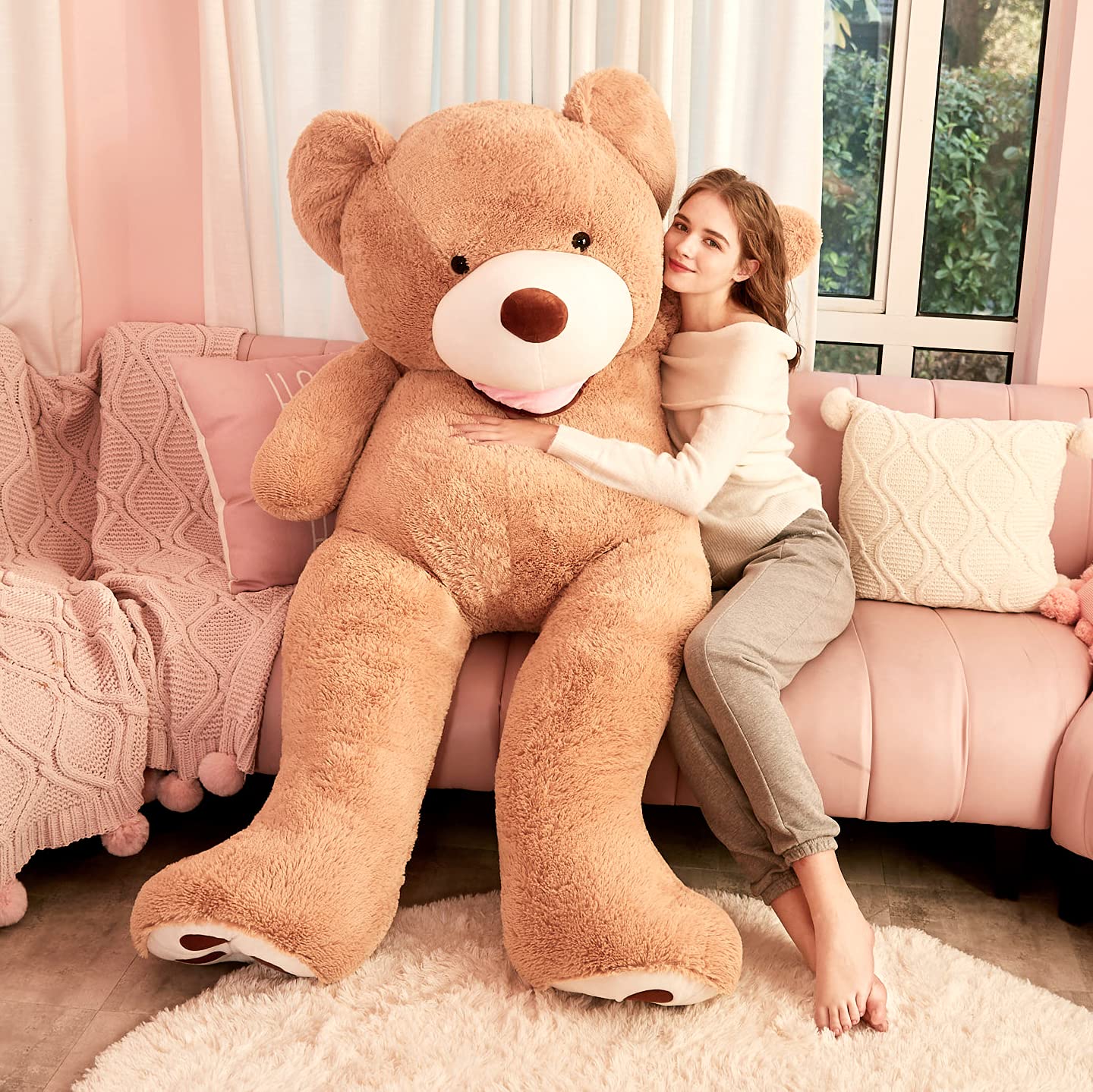 Foto 7 pulgar | Peluche Gigante Ikasa Con Forma De Oso De Peluche, 198 Cm, Color Marrón - Venta Internacional.