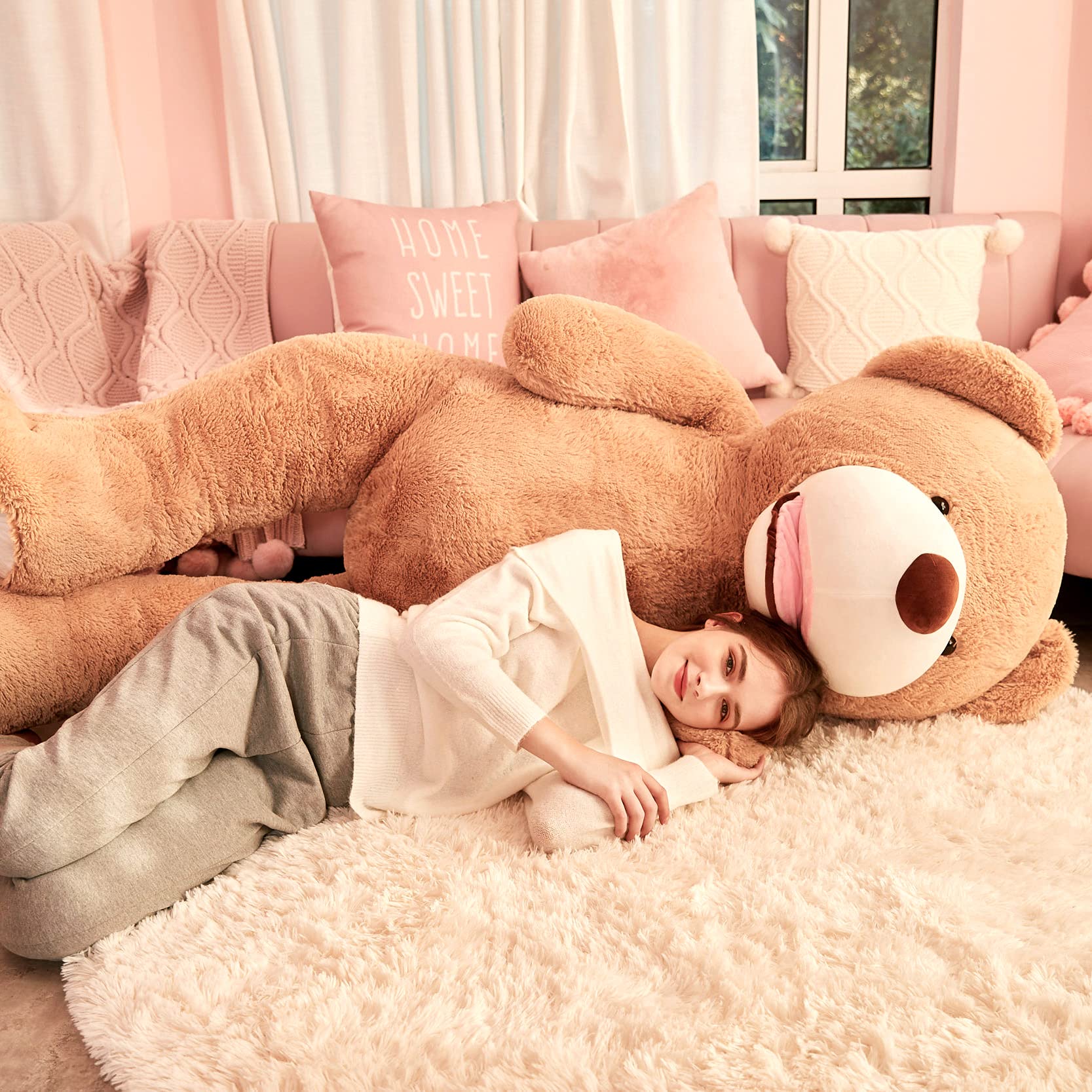 Foto 8 pulgar | Peluche Gigante Ikasa Con Forma De Oso De Peluche, 198 Cm, Color Marrón - Venta Internacional.