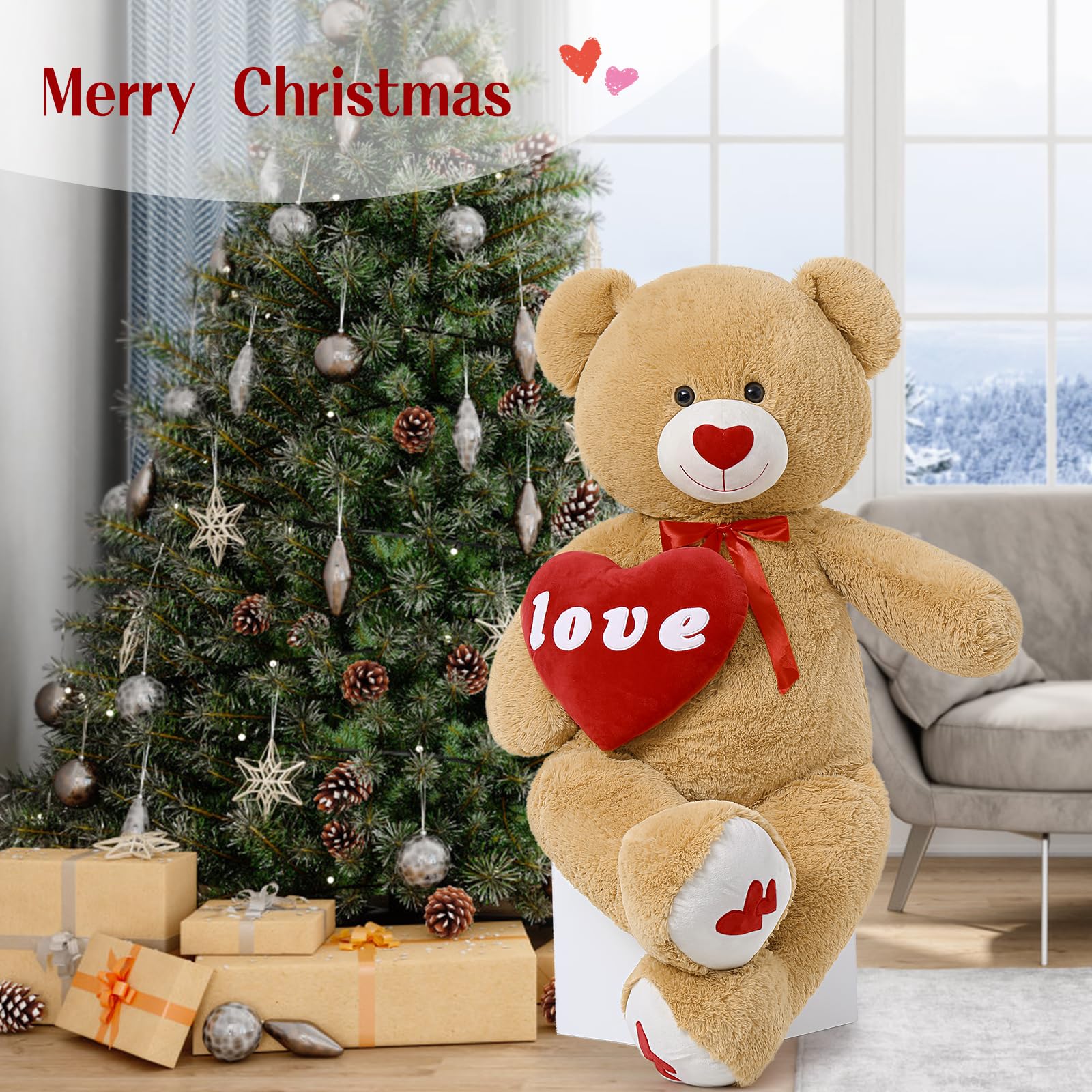 Foto 6 pulgar | Peluche Gigante Morismos con Forma de Corazón 120 Cm - Venta Internacional