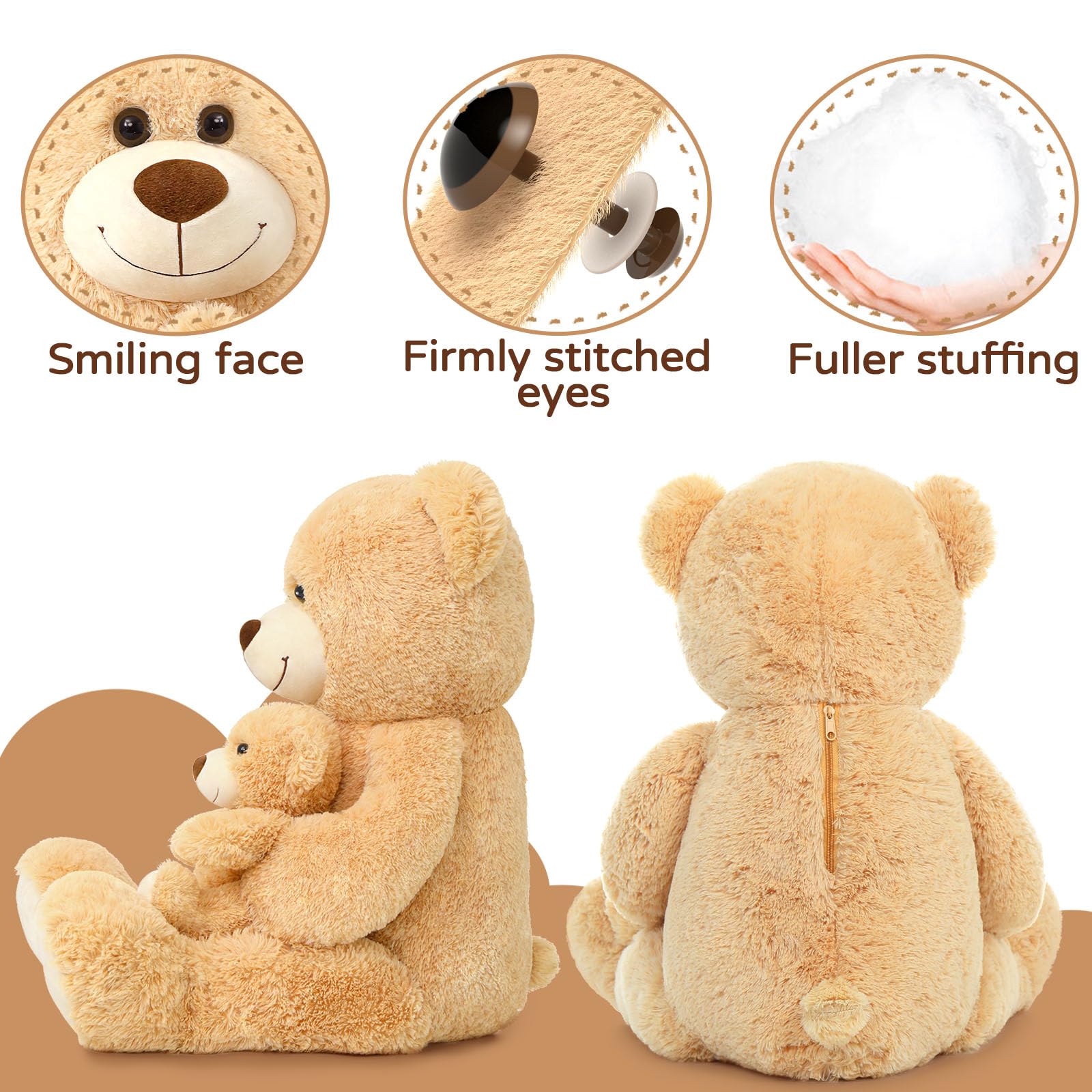 Foto 6 pulgar | Peluche De Peluche Morismos Giant Con Bebés De 100 Cm - Venta Internacional.