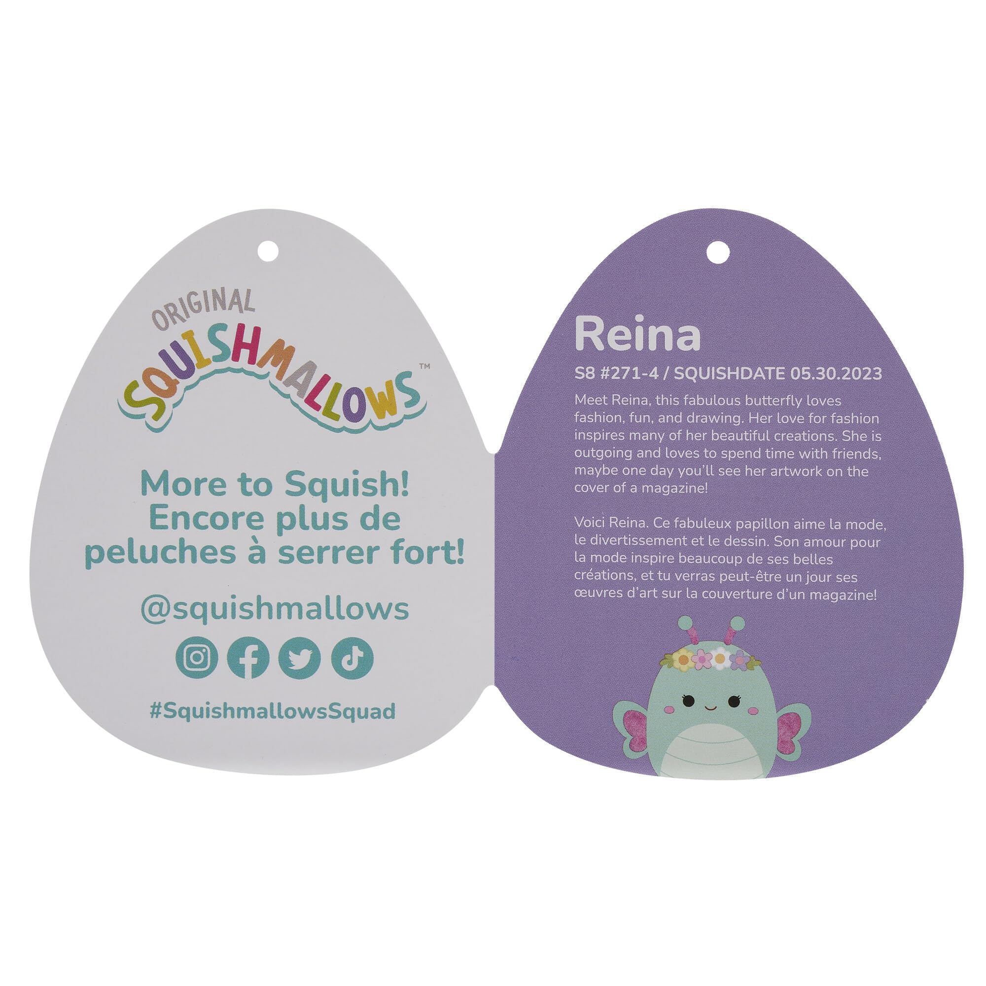 Foto 4 pulgar | Peluche Squishmallows Original Reina Green Butterfly 20 Cm - Venta Internacional.