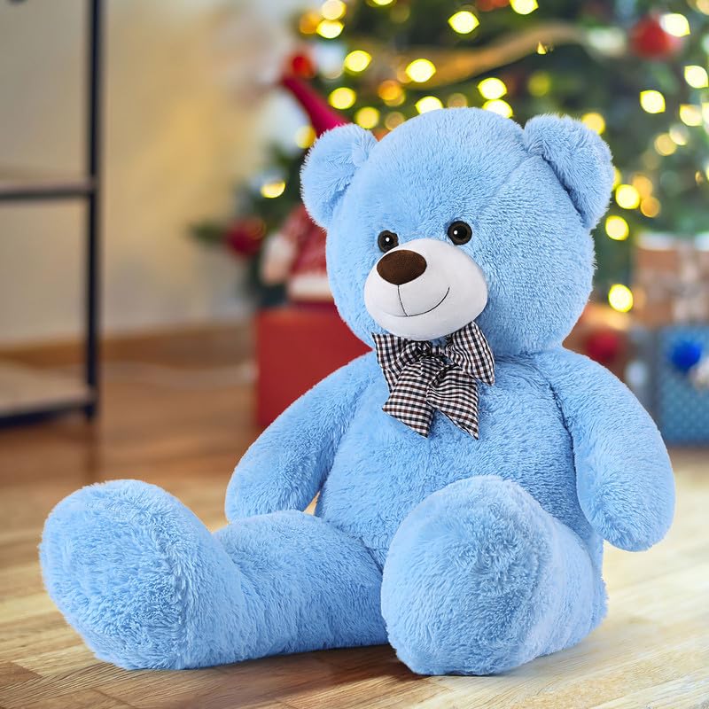 Foto 4 pulgar | Oso De Peluche Morismos De Peluche Gigante Azul De 120 Cm Para Novia - Venta Internacional.