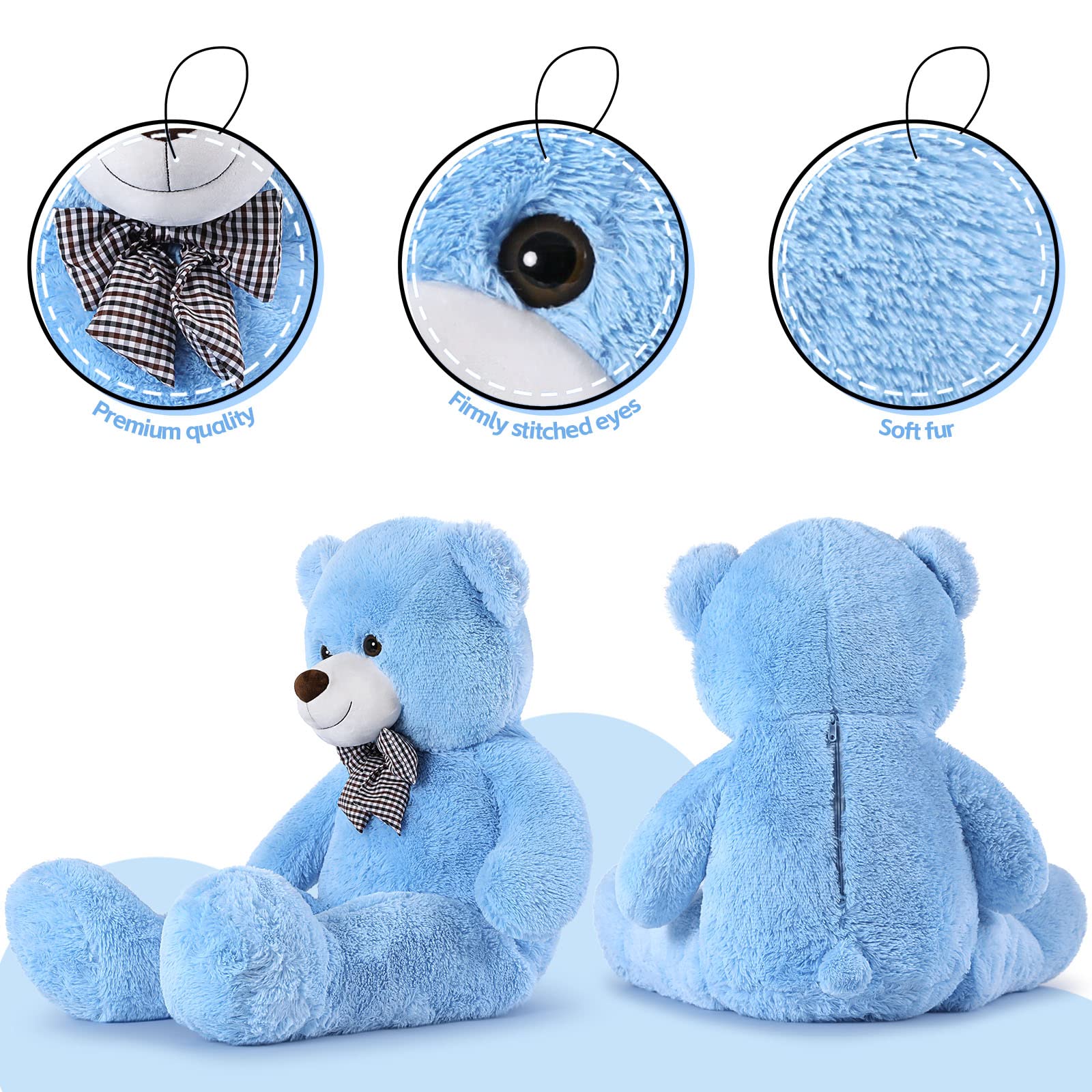 Foto 5 pulgar | Oso De Peluche Morismos De Peluche Gigante Azul De 120 Cm Para Novia - Venta Internacional.