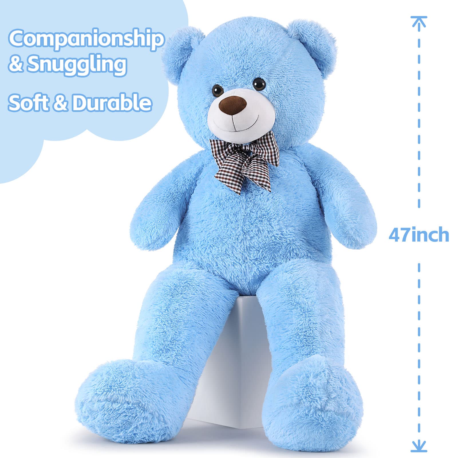 Foto 6 pulgar | Oso De Peluche Morismos De Peluche Gigante Azul De 120 Cm Para Novia - Venta Internacional.