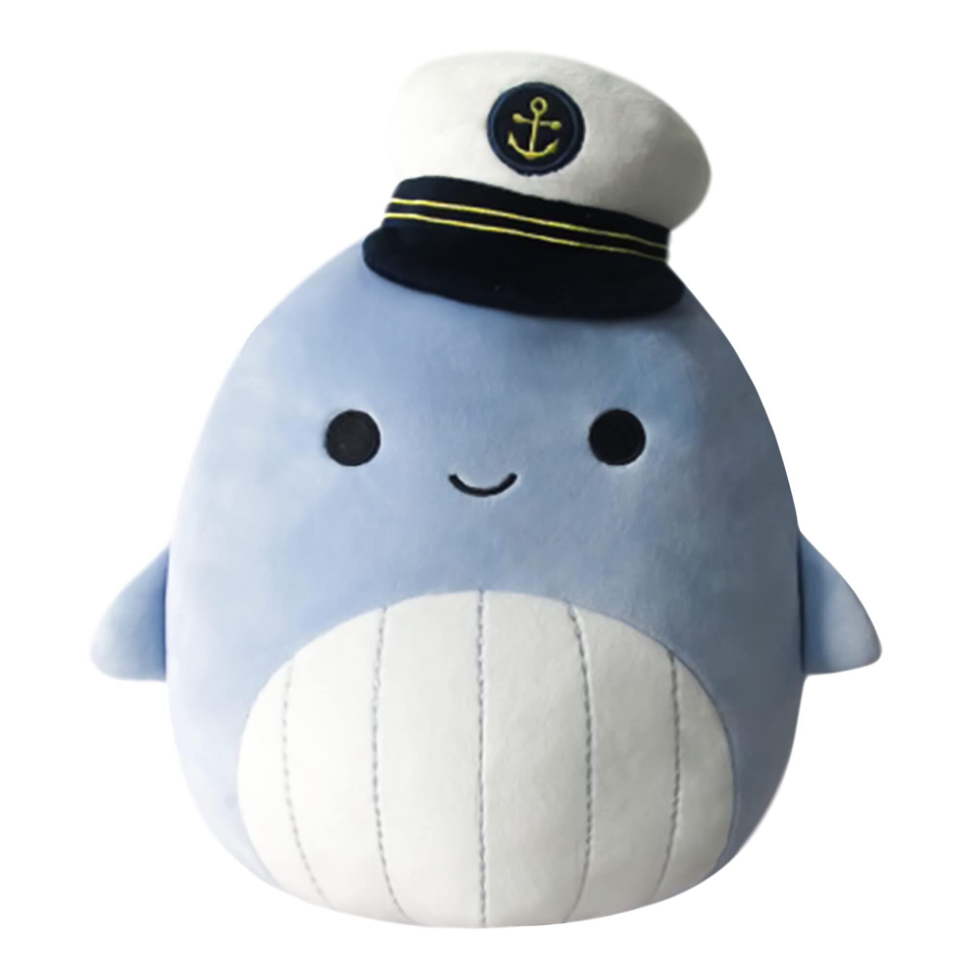 Peluche Squishmallows Samir Blue Whale De 20 Cm Con Sombrero De Marinero - Venta Internacional.