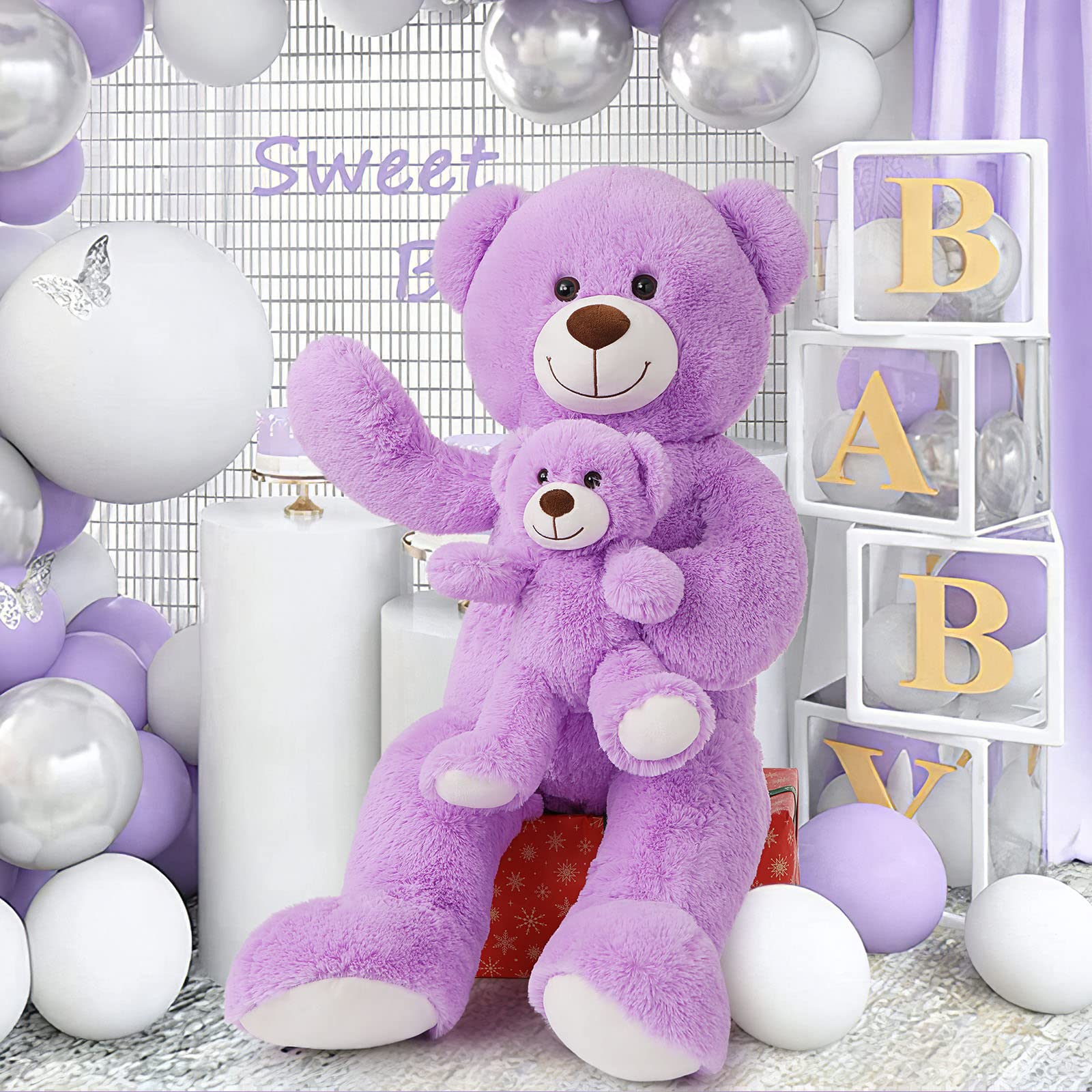 Foto 3 | Oso de Peluche Morismos Giant Mommy & Baby Purple - Venta Internacional