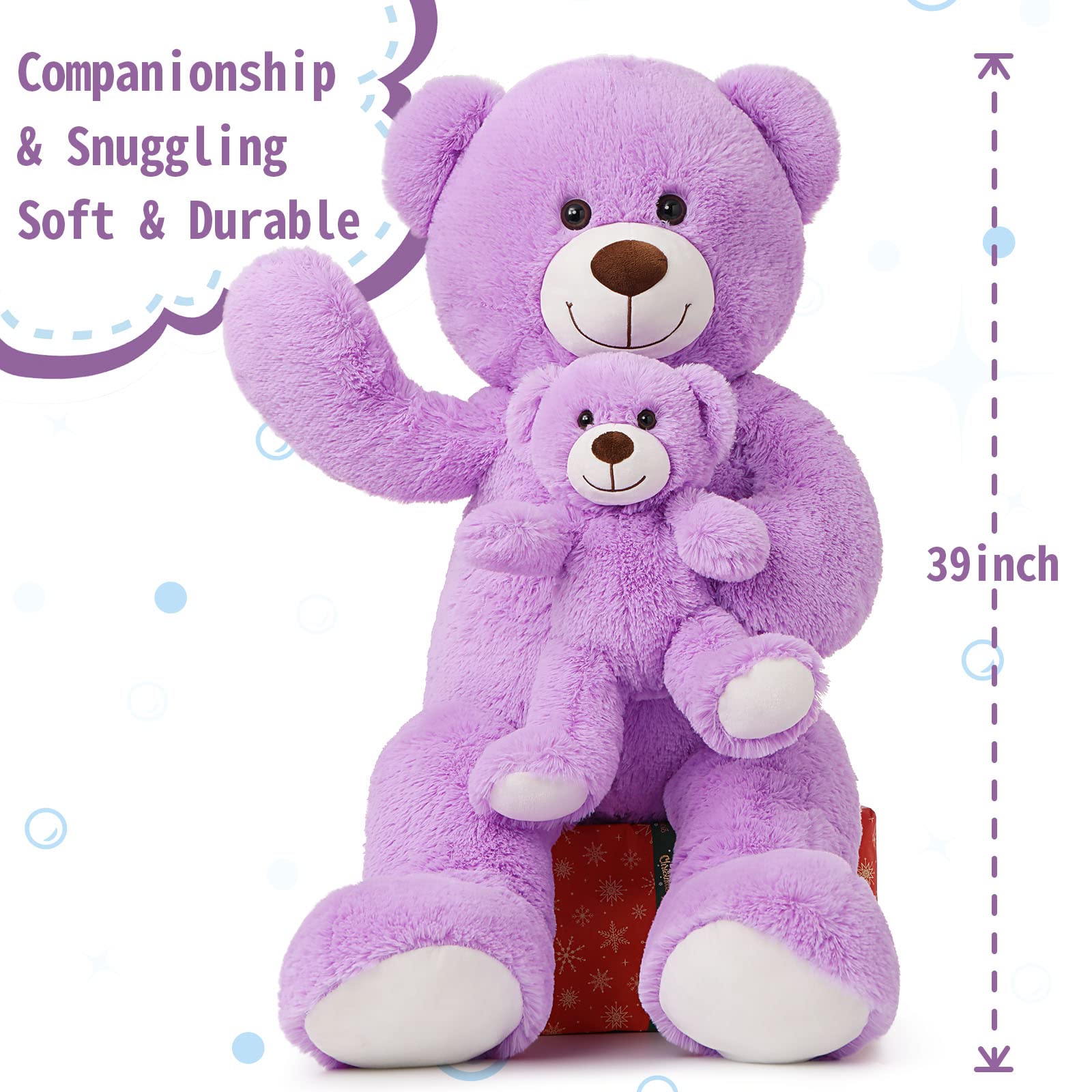 Foto 5 | Oso de Peluche Morismos Giant Mommy & Baby Purple - Venta Internacional