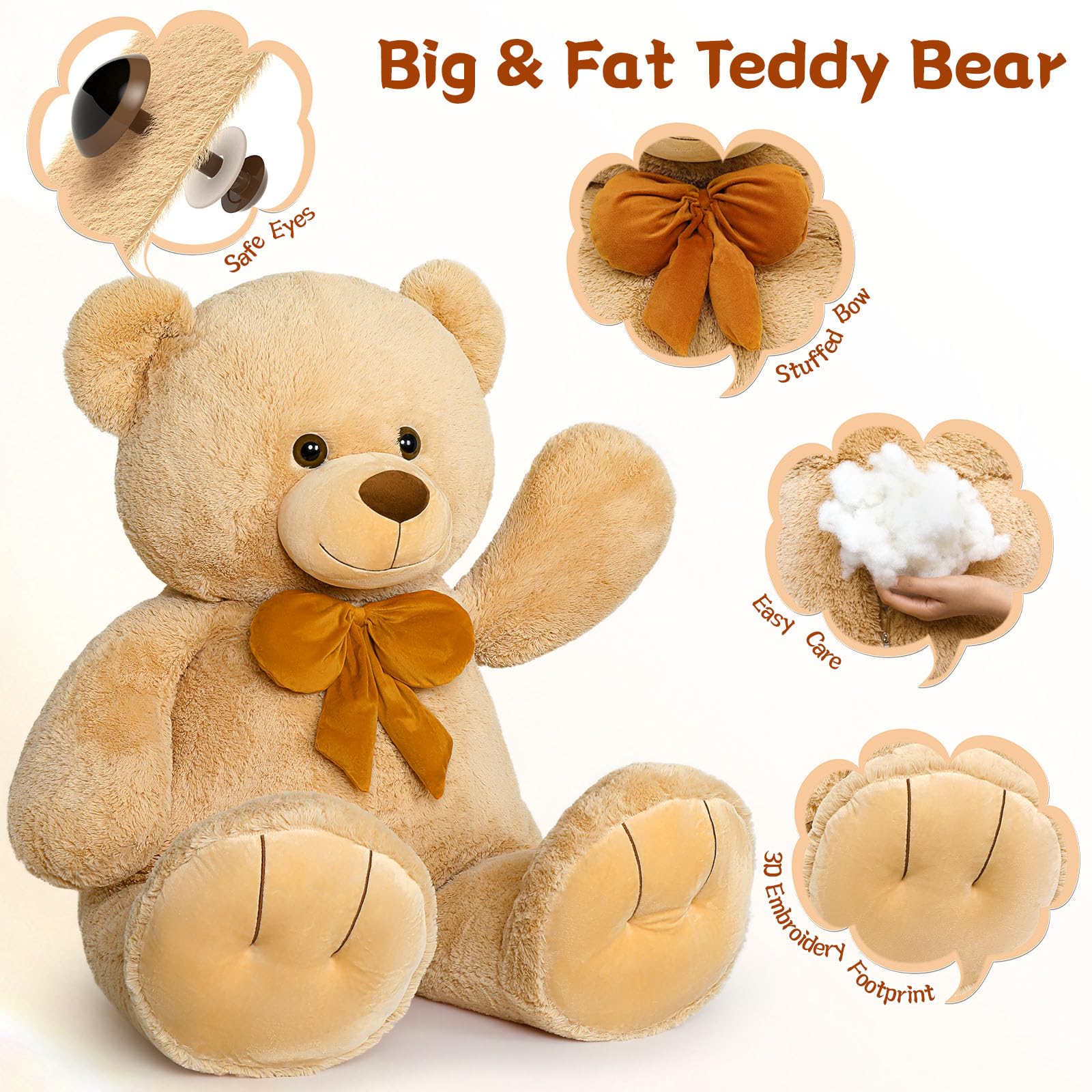 Foto 5 | Oso de Peluche MorisMos Tamaño Grande 120 cm - Venta Internacional