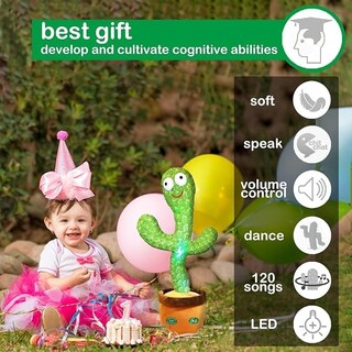 Foto 2 | Juguete Dancing Talking Cactus Pbooo Volumen Ajustable con Led - Venta Internacional