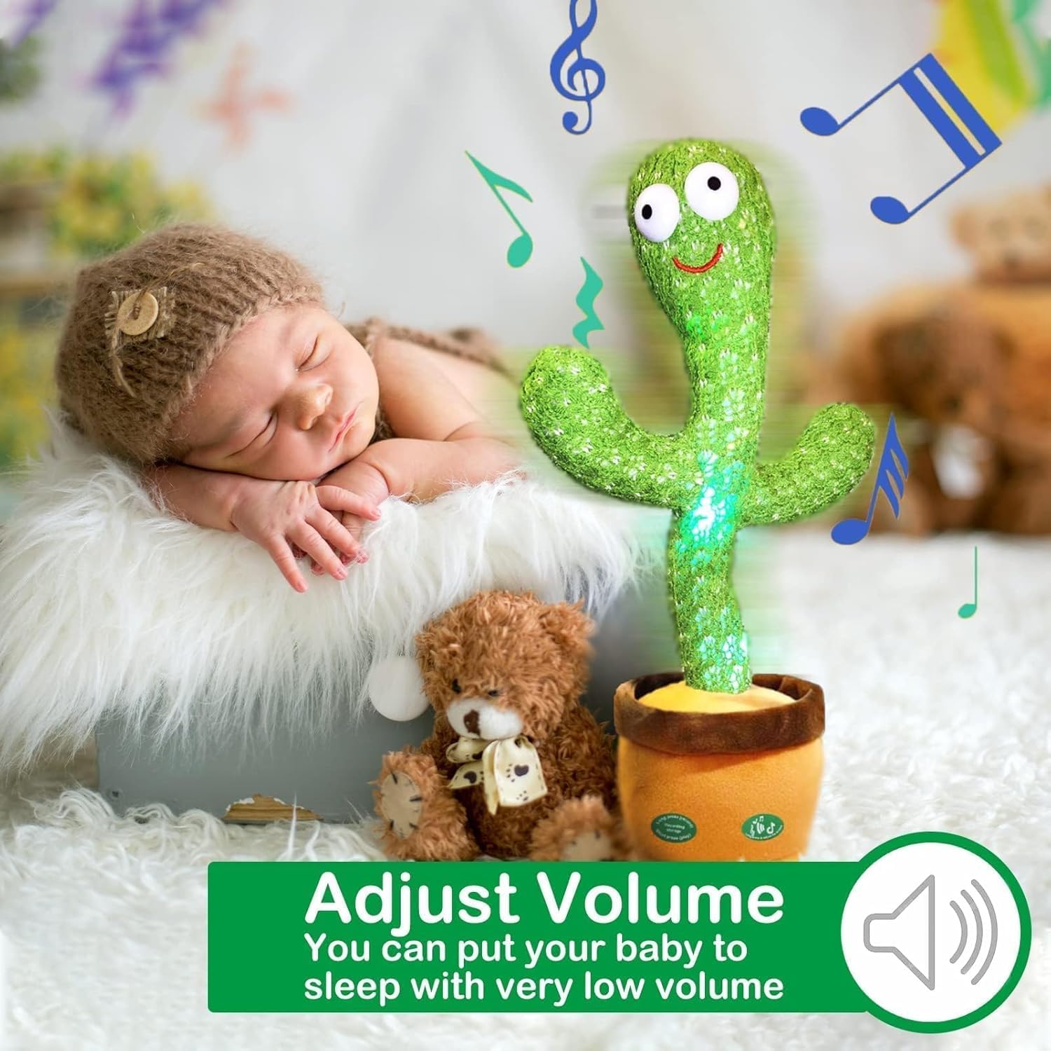 Foto 6 pulgar | Juguete Dancing Talking Cactus Pbooo Volumen Ajustable con Led - Venta Internacional