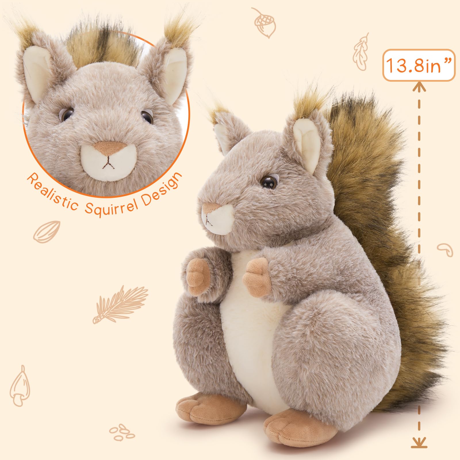 Foto 7 pulgar | Animal De Peluche Mao Golan Con 3 Ardillas Bebés, 4 Unidades - Venta Internacional.