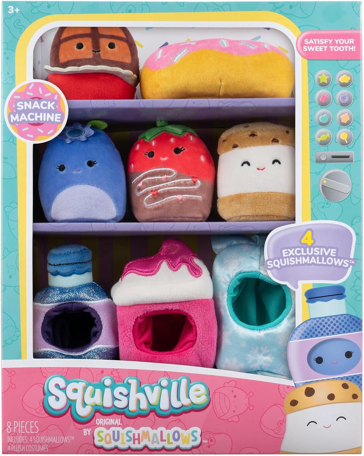 Set de Paquete de Accesorios Squishville Squishmallows Snack Machine Kids - Venta Internacional