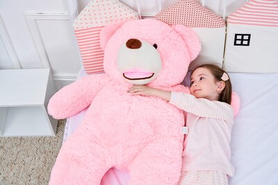 Foto 5 | Peluche Gigante Ikasa Con Forma De Oso De Peluche, 100 Cm, Color Rosa - Venta Internacional.