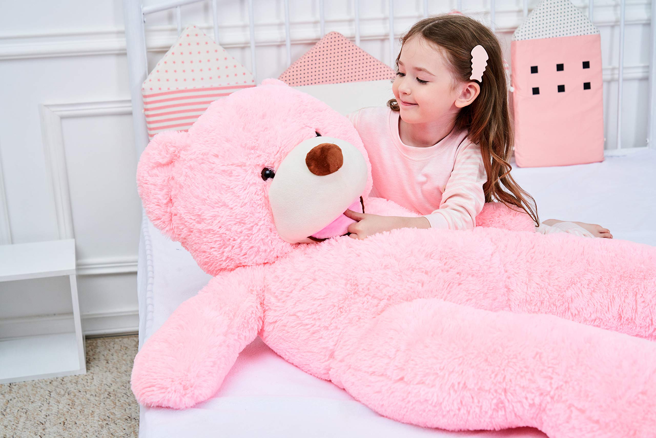 Foto 7 pulgar | Peluche Gigante Ikasa Con Forma De Oso De Peluche, 100 Cm, Color Rosa - Venta Internacional.