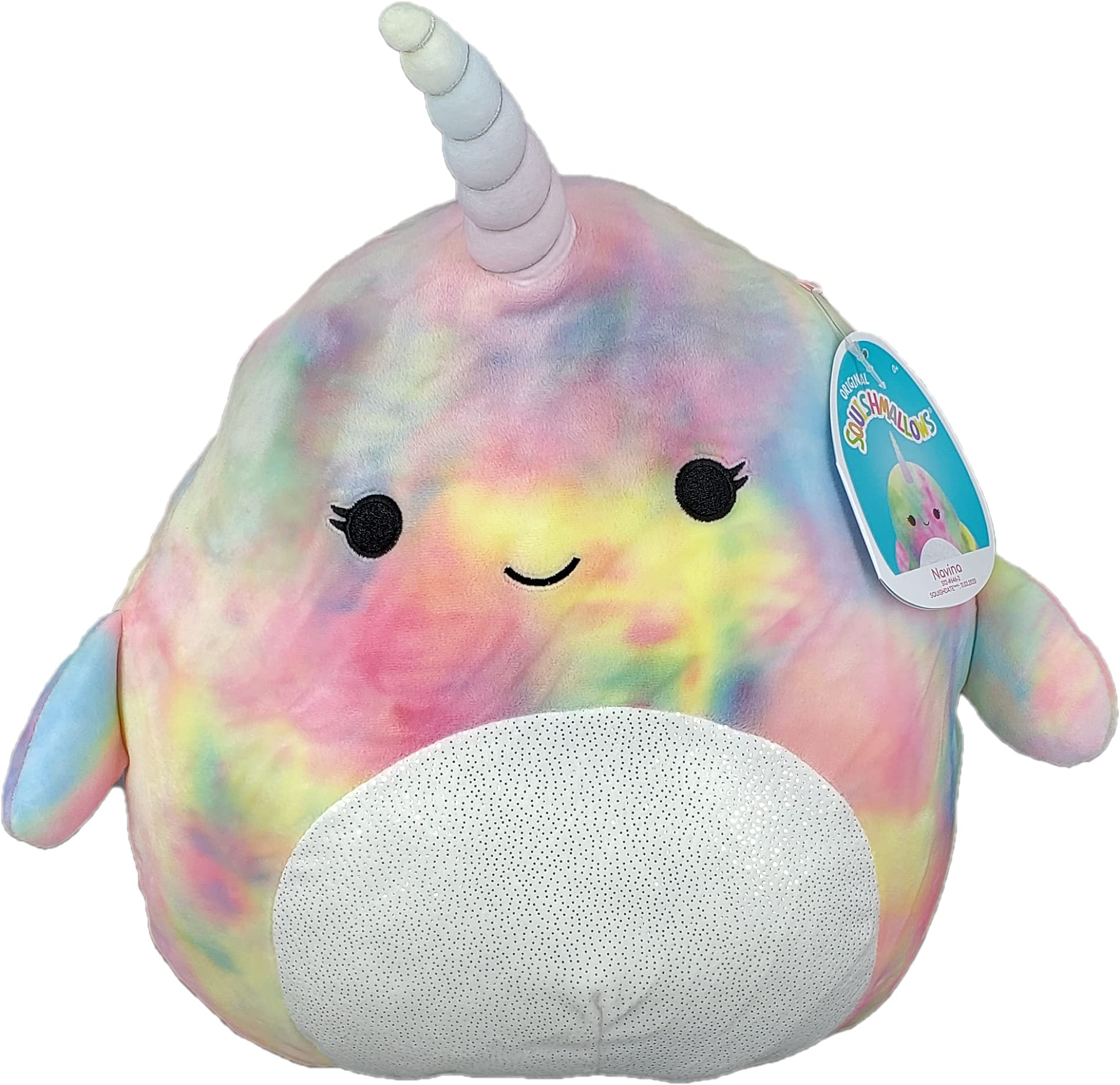 Peluche Squishmallows Kellytoys Navina The Pink Narval 20 Cm - Venta Internacional.
