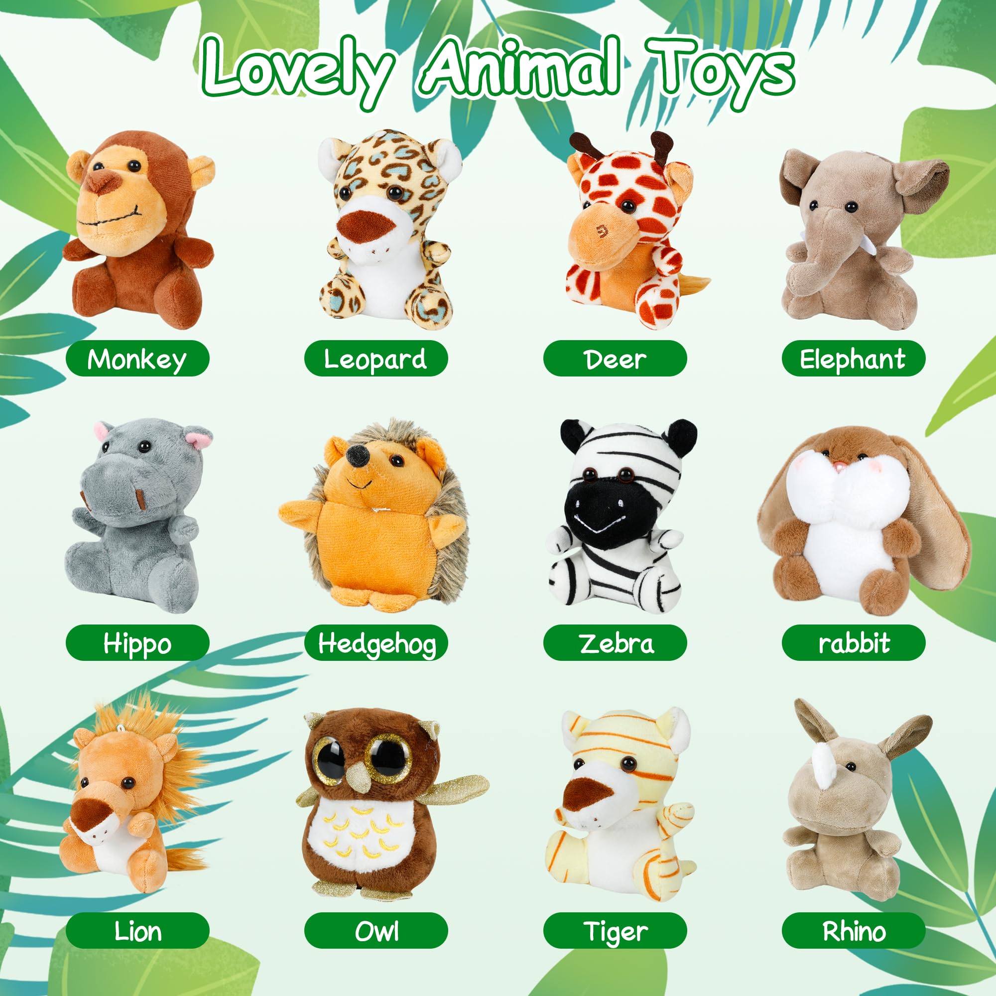 Foto 7 pulgar | Peluches Arrozon Jungle, 10 Cm, 24 Unidades, Para Niños - Venta Internacional.
