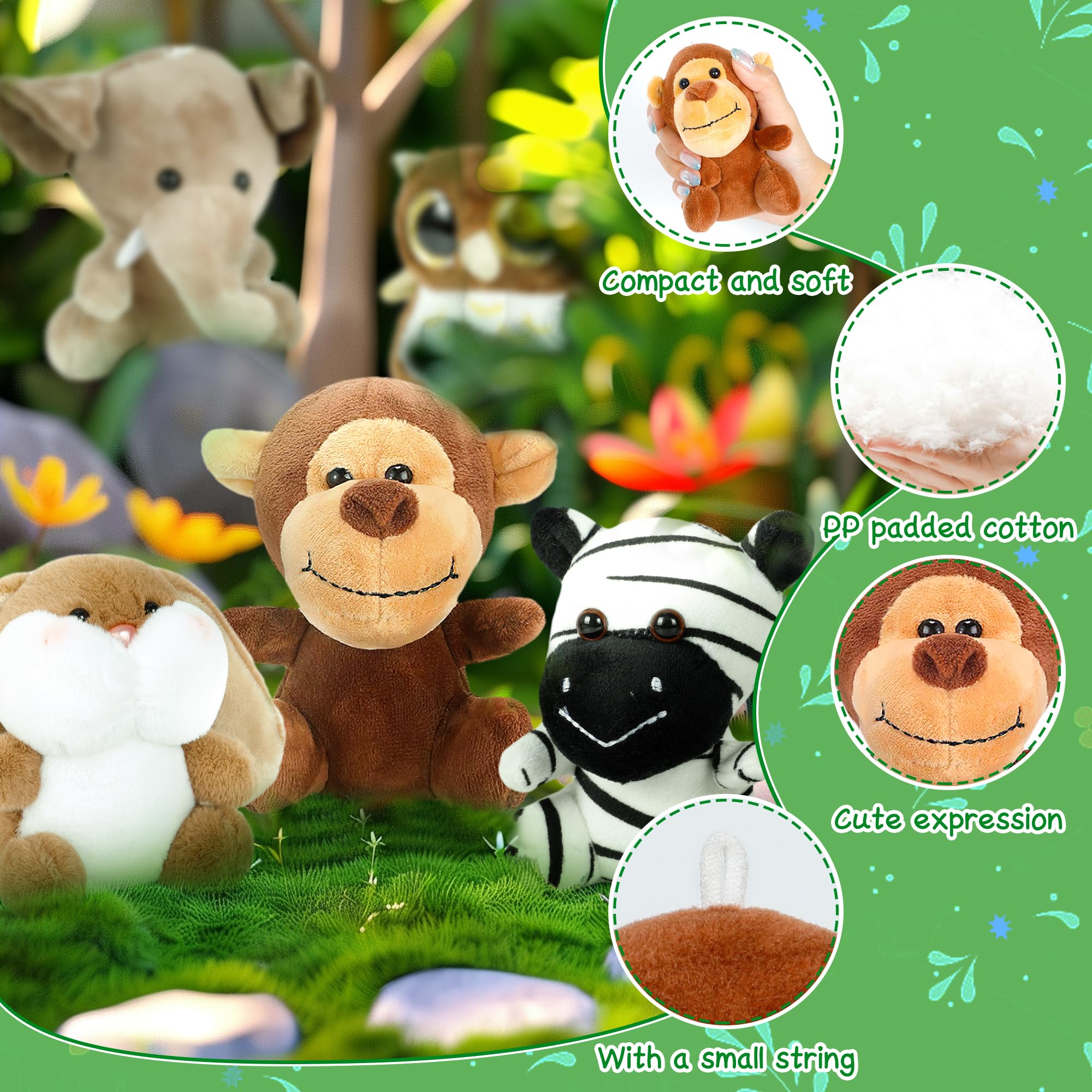 Foto 8 pulgar | Peluches Arrozon Jungle, 10 Cm, 24 Unidades, Para Niños - Venta Internacional.