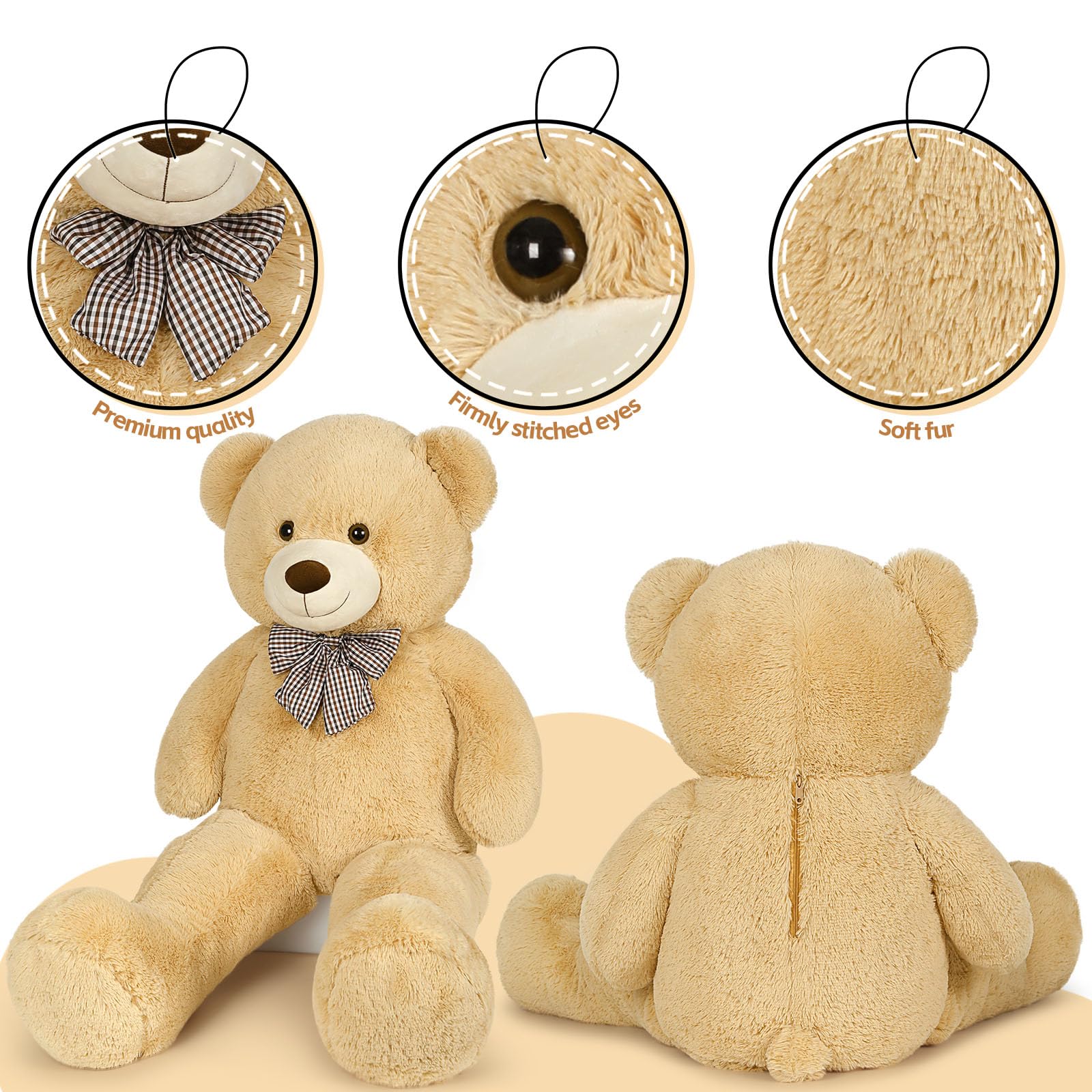 Foto 7 pulgar | Peluche Gigante MorisMos de 130 cm con Forma de Oso para Niños - Venta Internacional