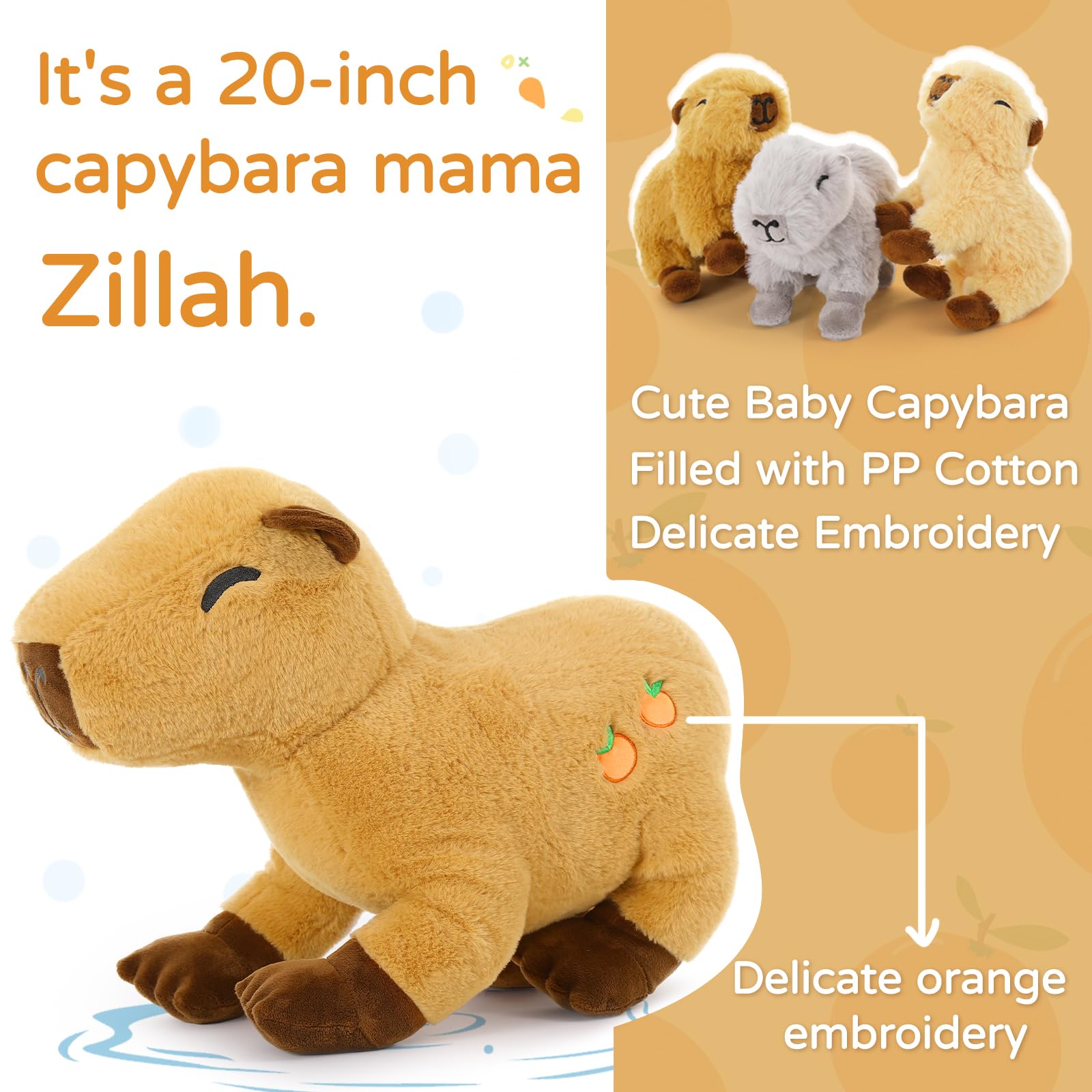 Foto 3 pulgar | Peluche Morismos Capybara Con Bebé De 50 Cm - Venta Internacional.