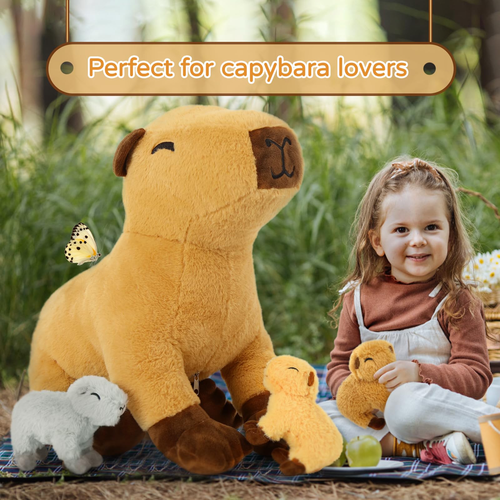 Foto 5 pulgar | Peluche Morismos Capybara Con Bebé De 50 Cm - Venta Internacional.
