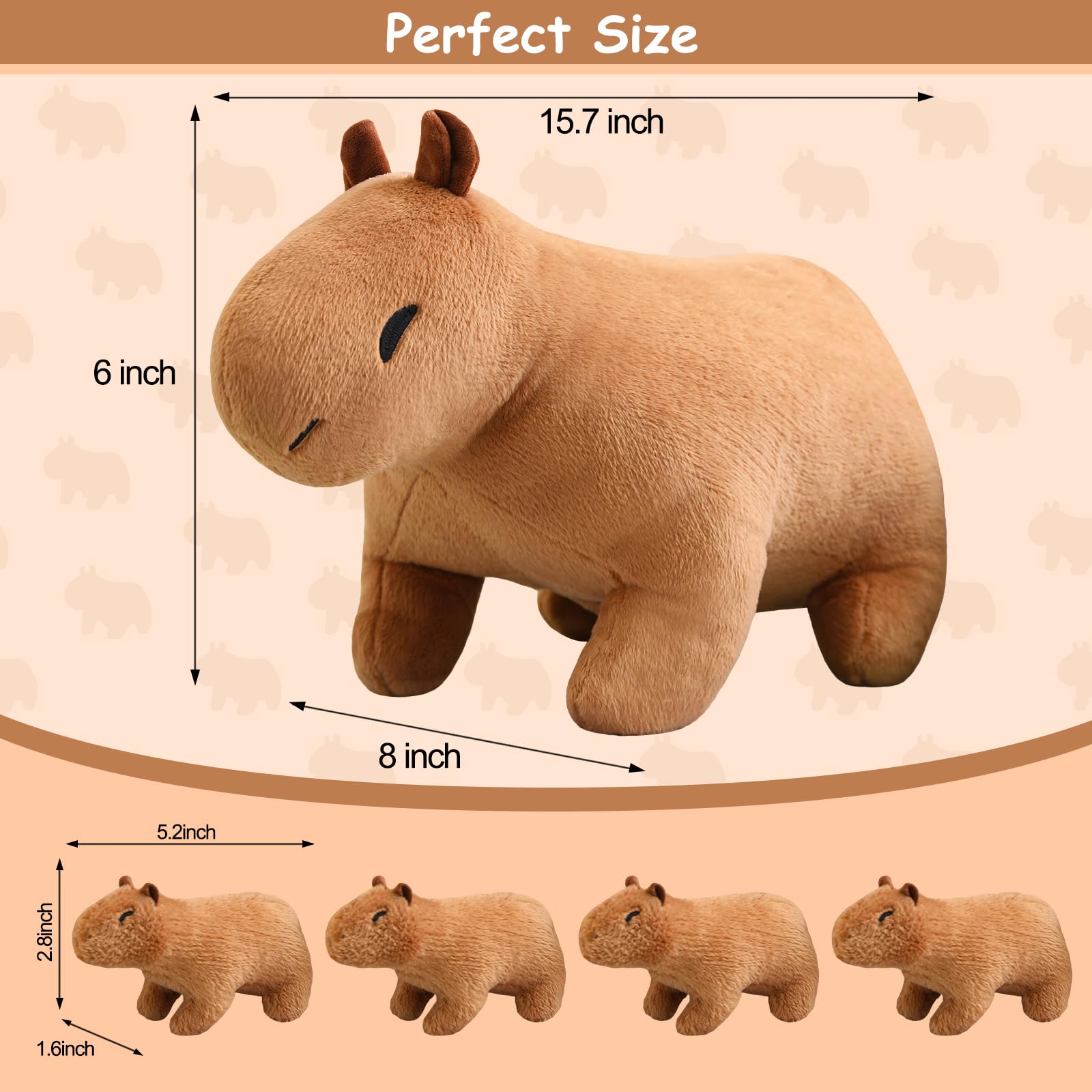 Foto 4 pulgar | Peluche Sqeqe Capibara Mommy Con 4 Bebés - Venta Internacional.