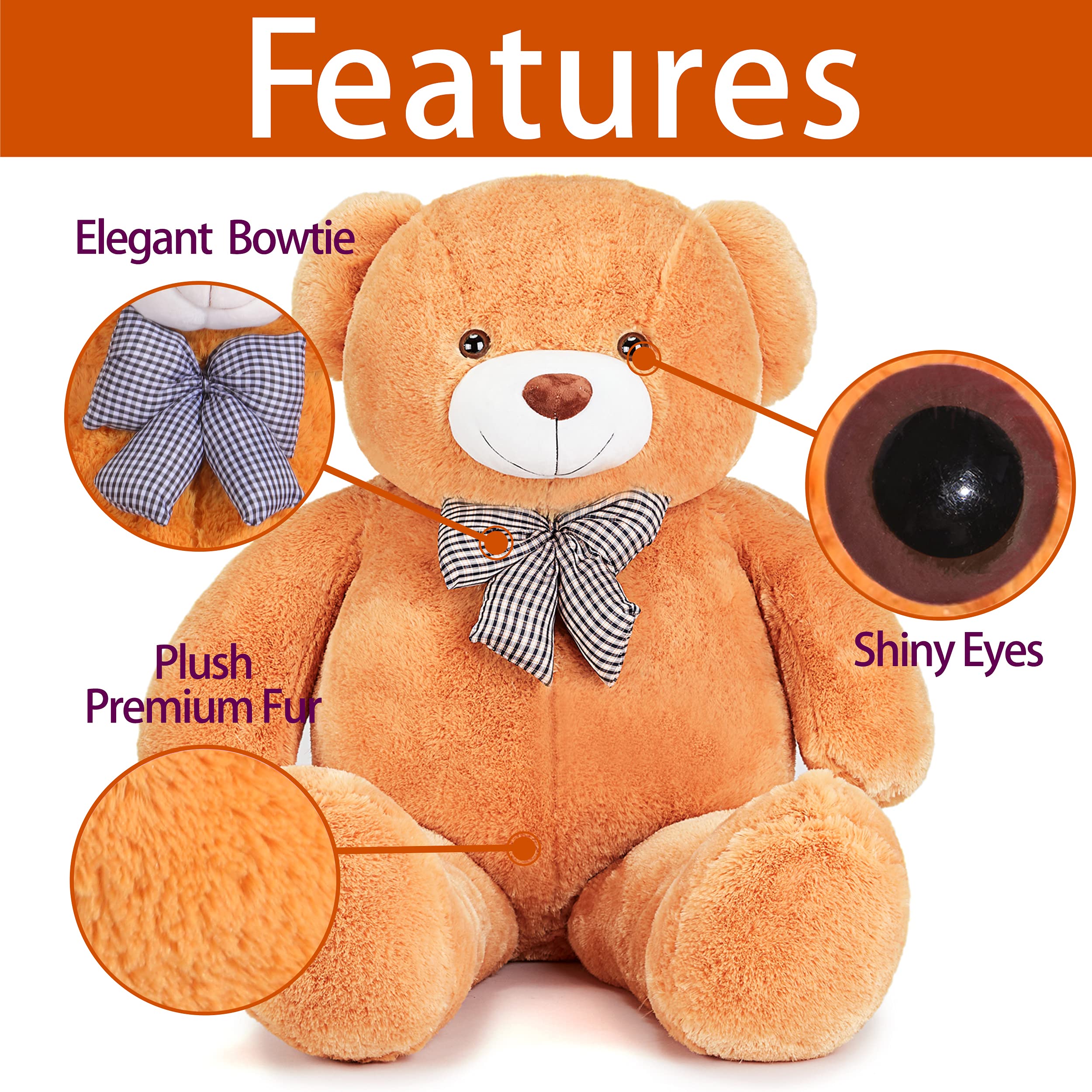 Foto 6 pulgar | Peluche Gigante Ikasa De Peluche De Peluche, 120 Cm - Venta Internacional.