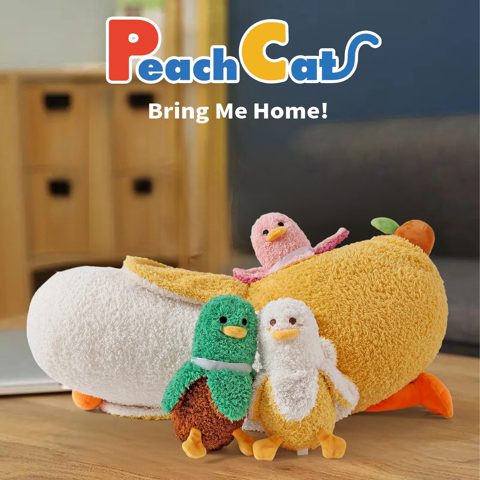 Foto 3 pulgar | Peluche Peach Cat Banana Duck Mommy De 50 Cm Con 3 Peluches - Venta Internacional.