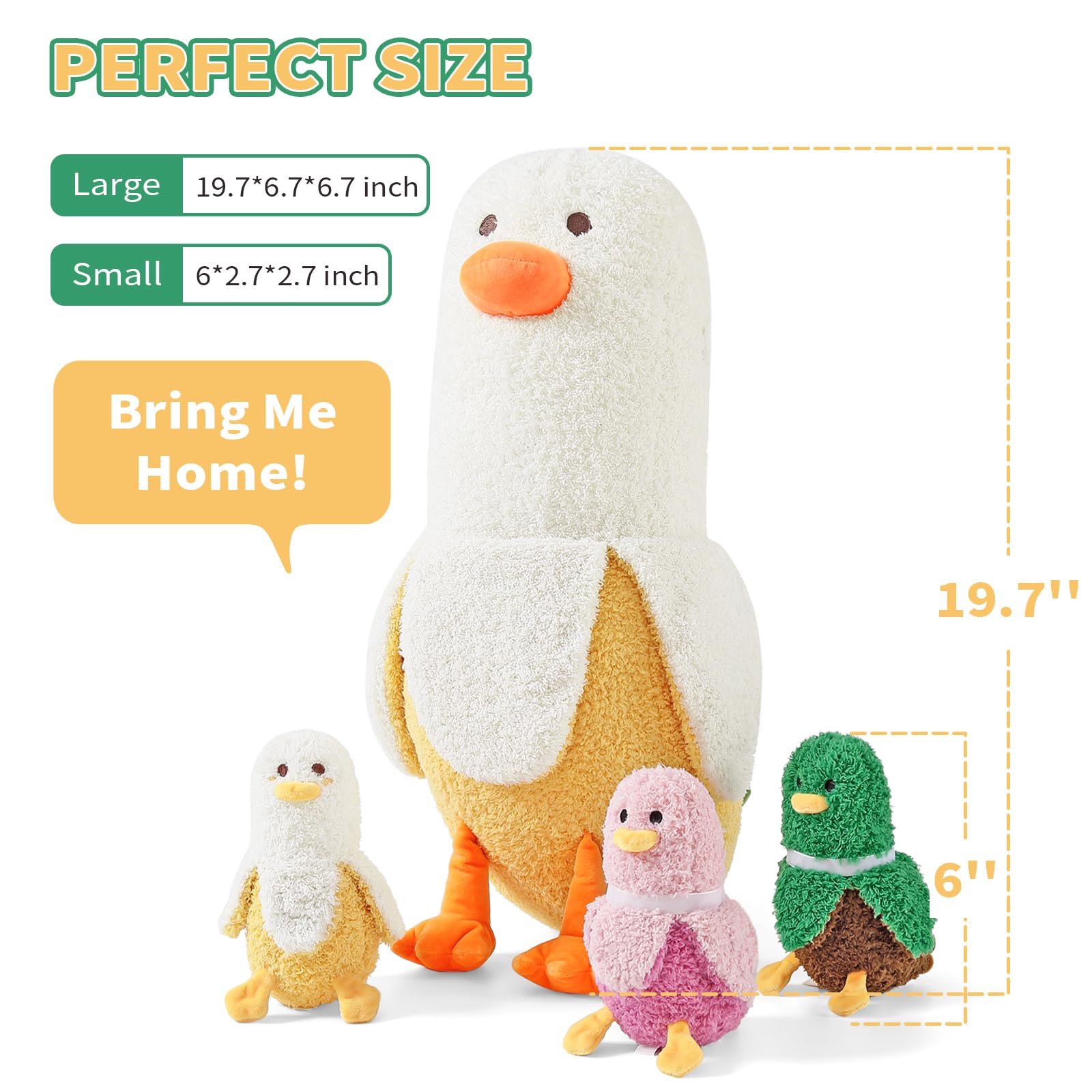 Foto 5 pulgar | Peluche Peach Cat Banana Duck Mommy De 50 Cm Con 3 Peluches - Venta Internacional.