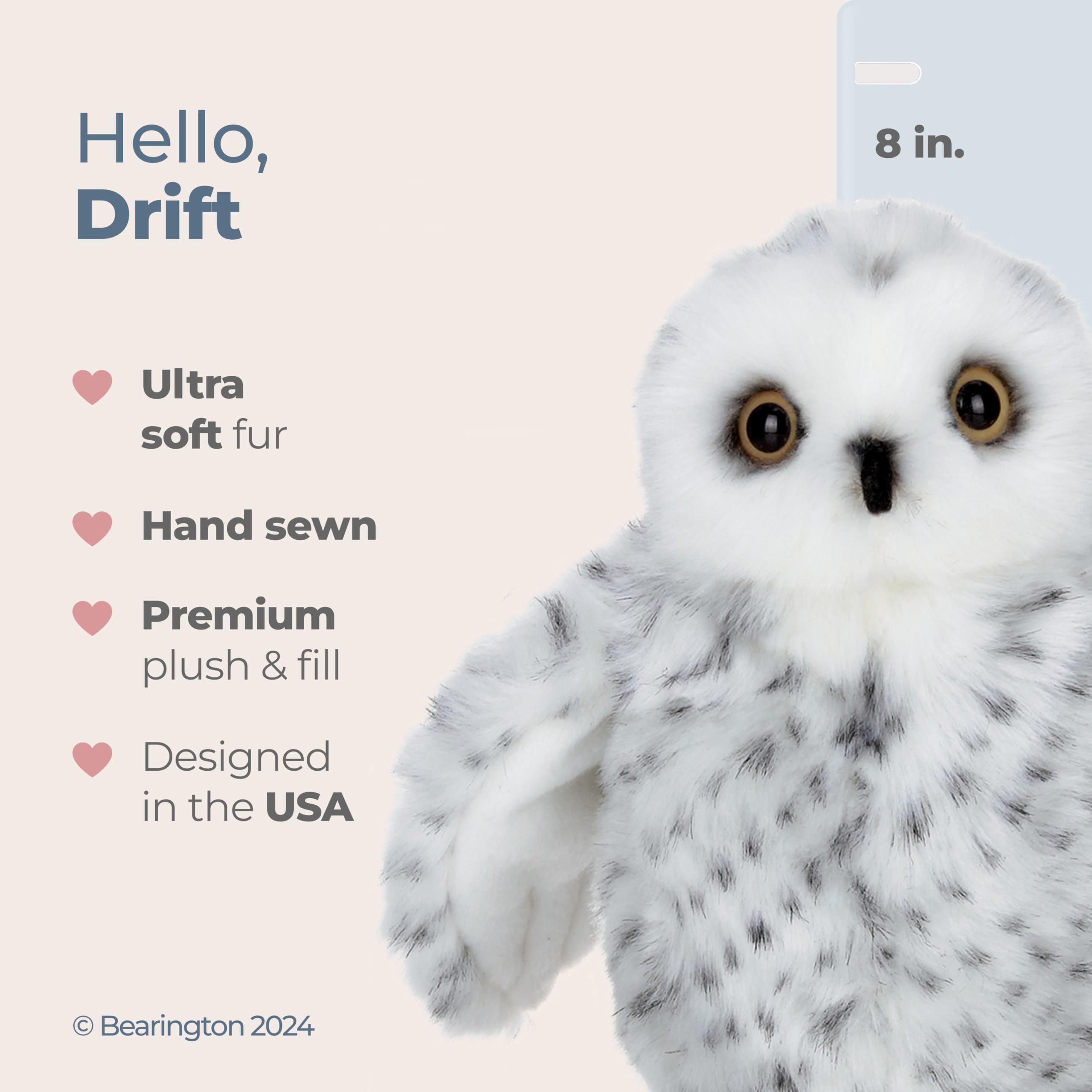 Foto 2 | Peluche Bearington Snowy The Owl De 20 Cm - Venta Internacional.