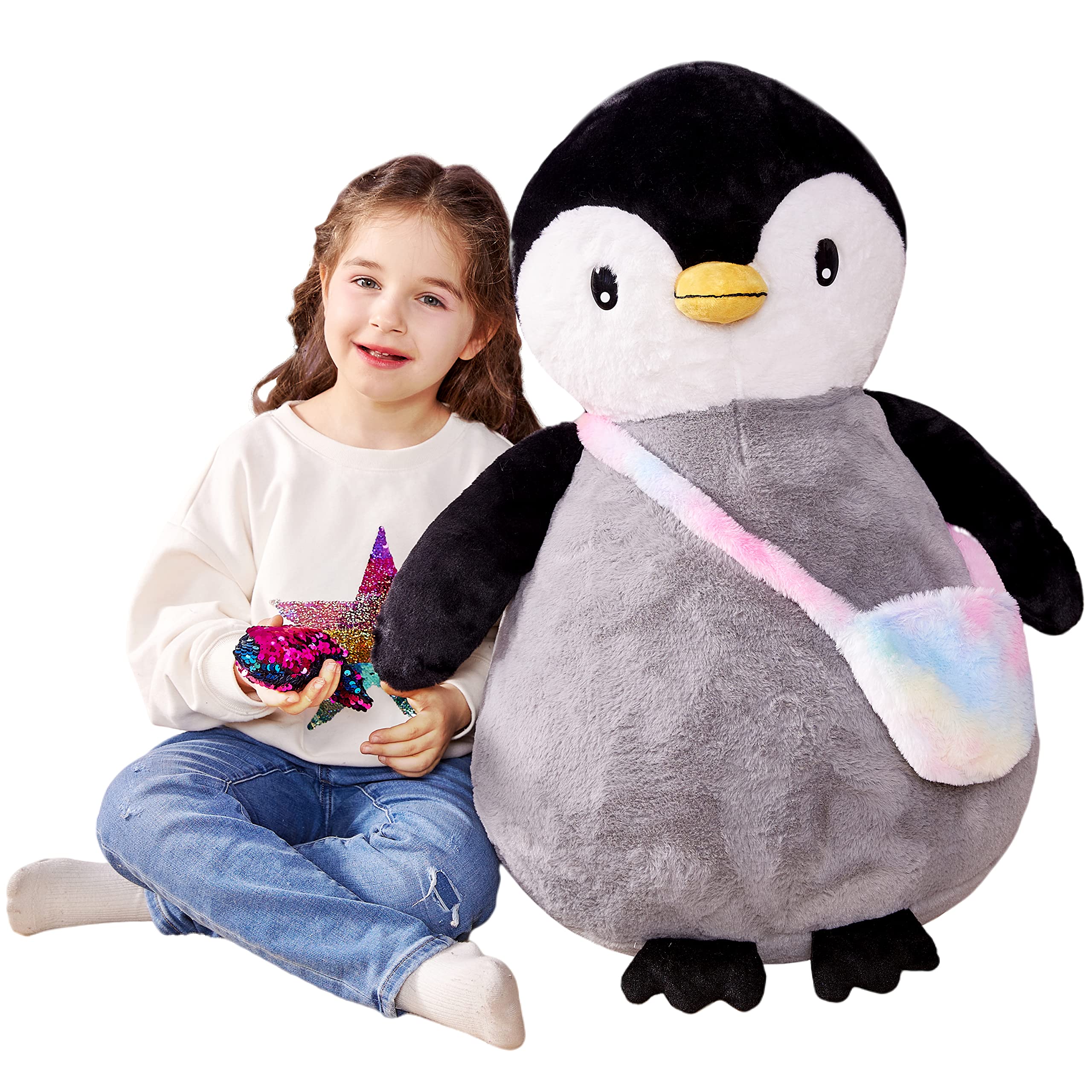 Peluche Ikasa, Pingüino Gigante, 58 Cm, Para Niños - Venta Internacional.