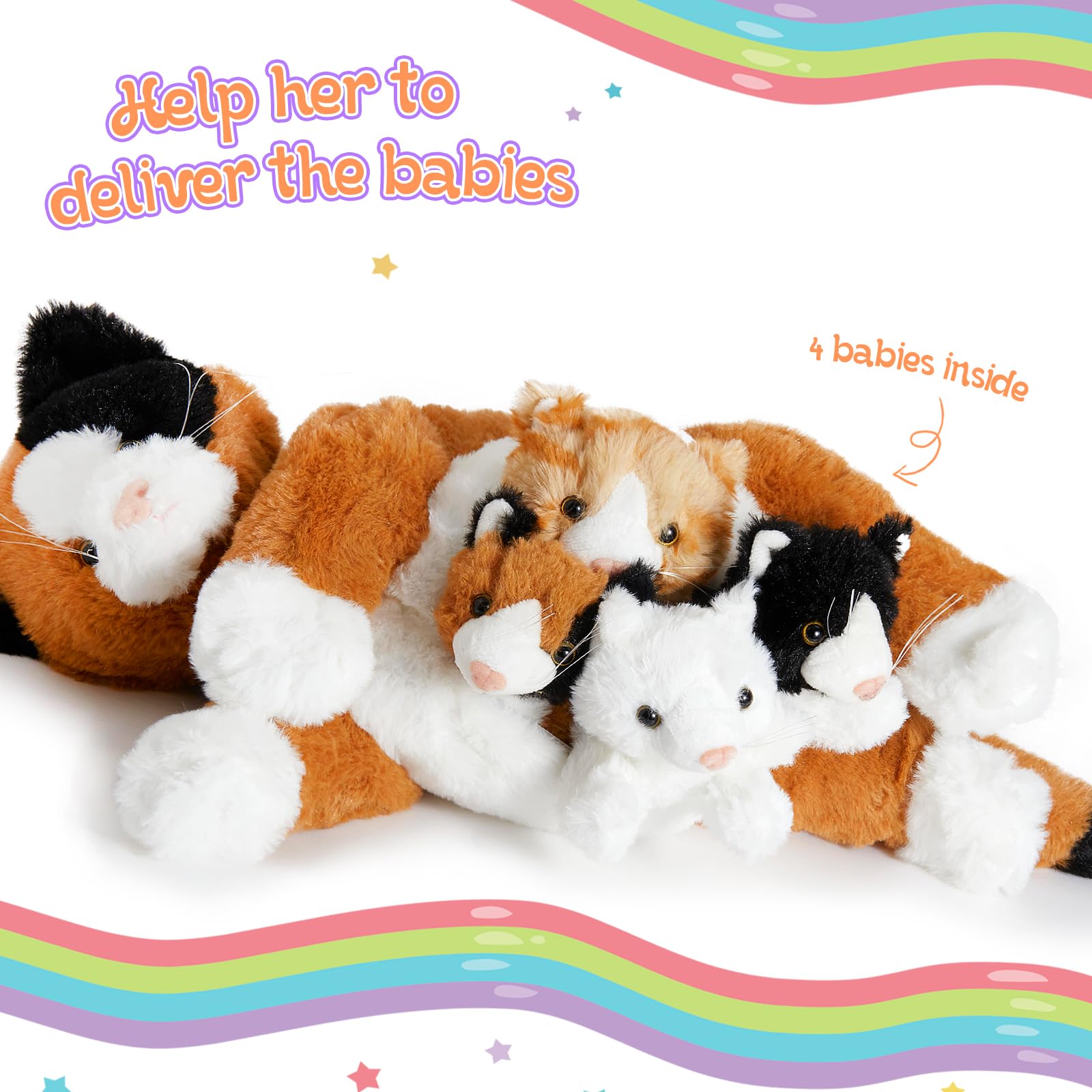 Foto 7 | Set De Peluches Houwsbaby Cat Con Gatitos Para Niños De 17 Pulgadas - Venta Internacional.