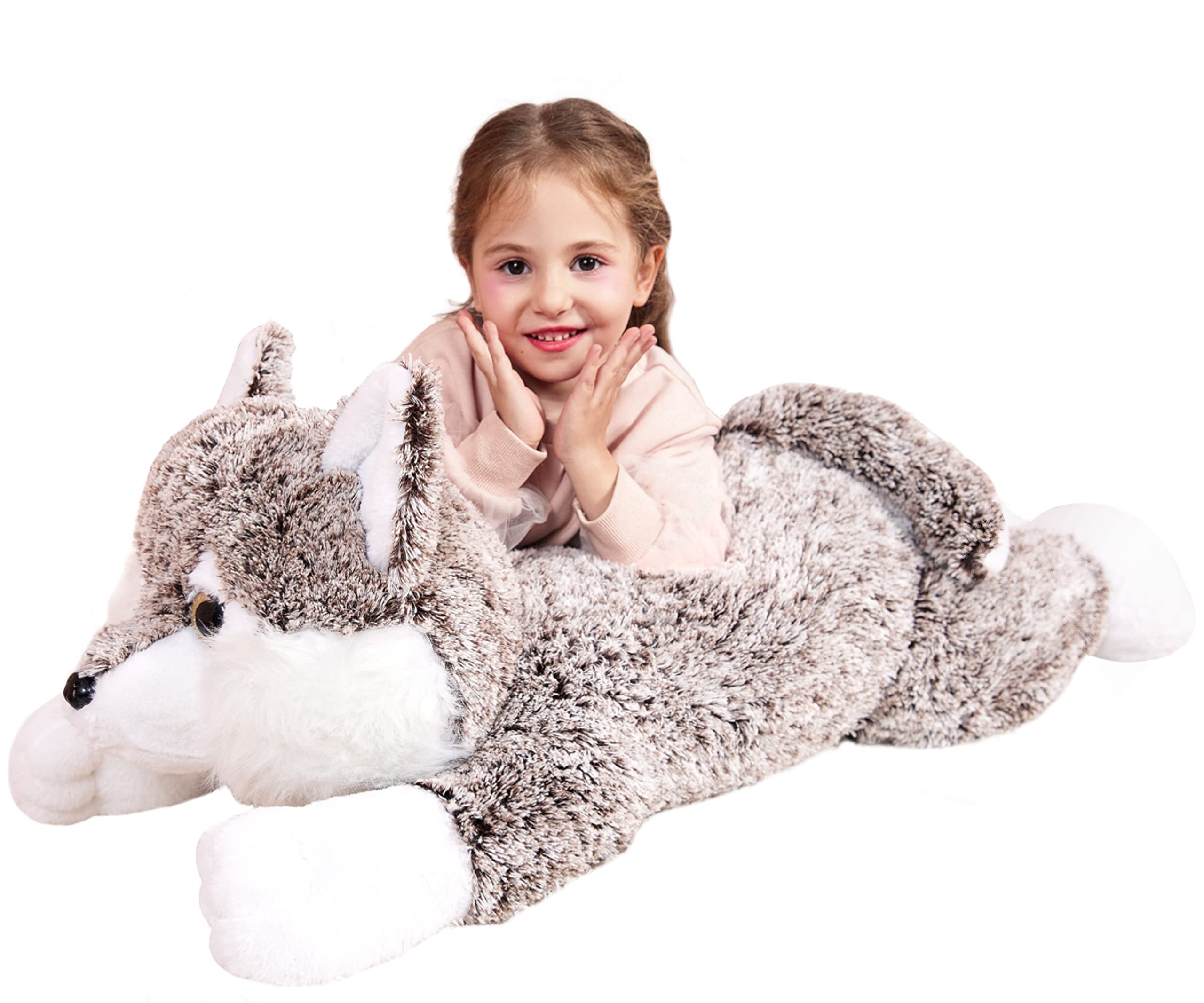Peluche Ikasa Giant Wolf 75 Cm Para Niños - Venta Internacional.