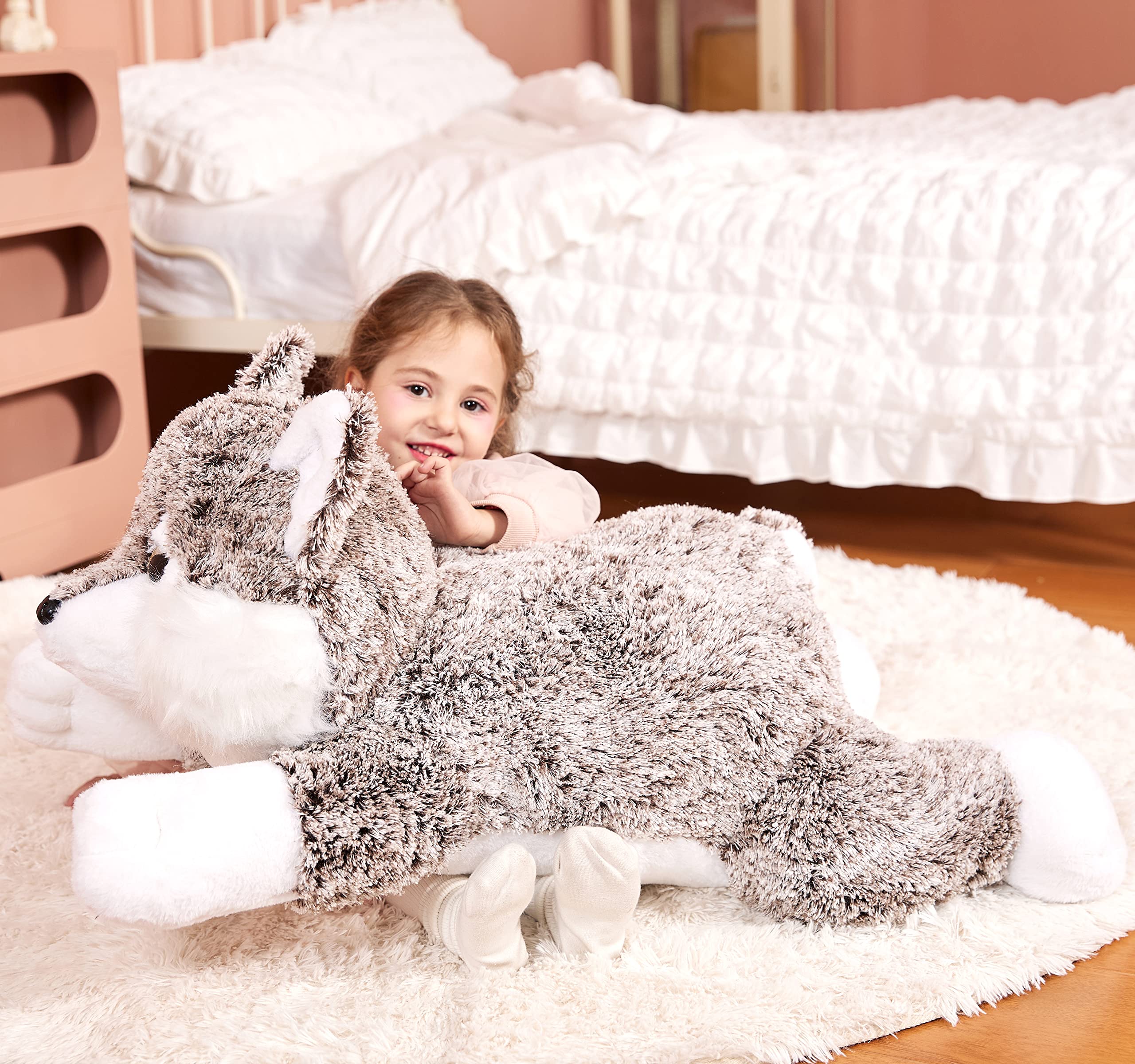 Foto 2 | Peluche Ikasa Giant Wolf 75 Cm Para Niños - Venta Internacional.