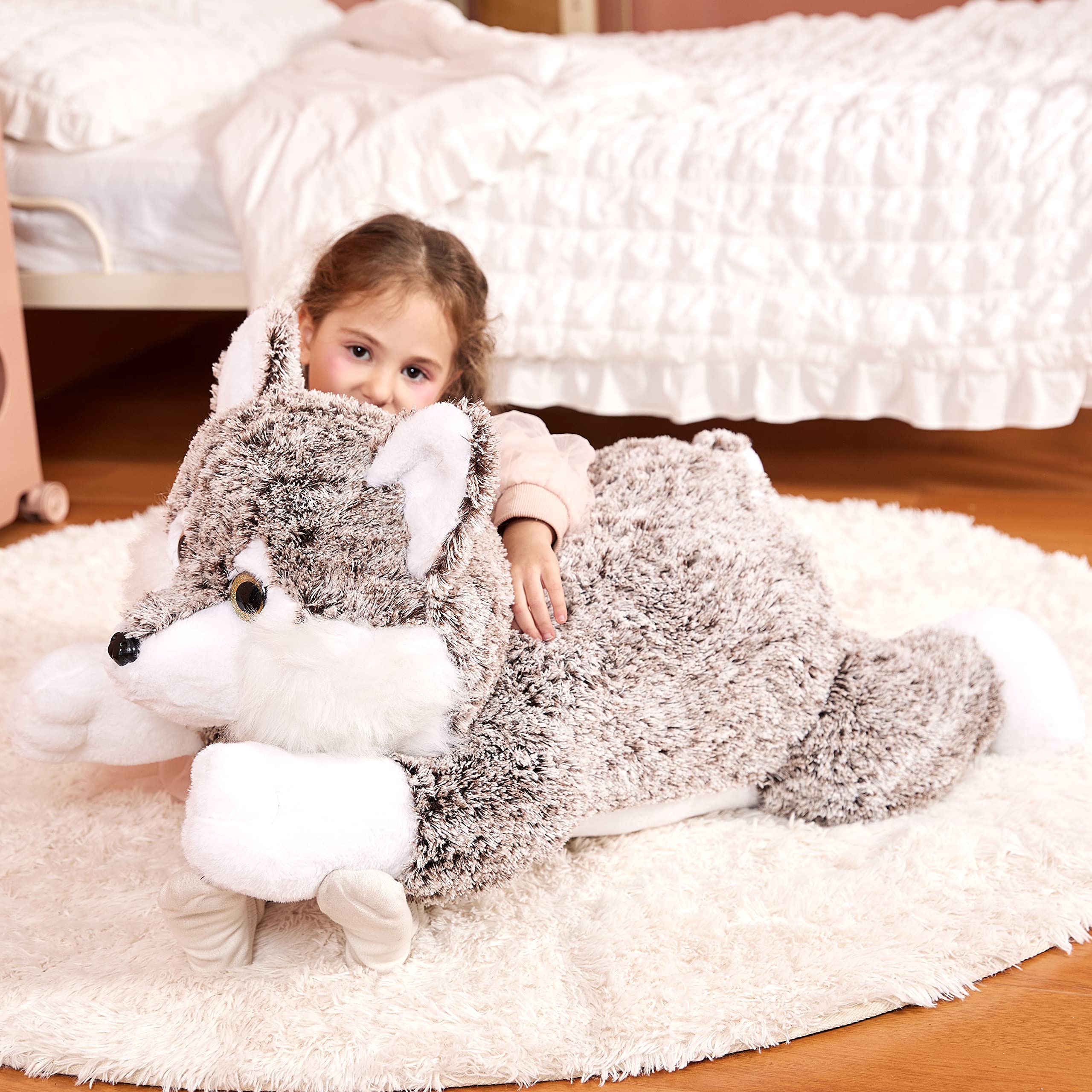 Foto 5 pulgar | Peluche Ikasa Giant Wolf 75 Cm Para Niños - Venta Internacional.