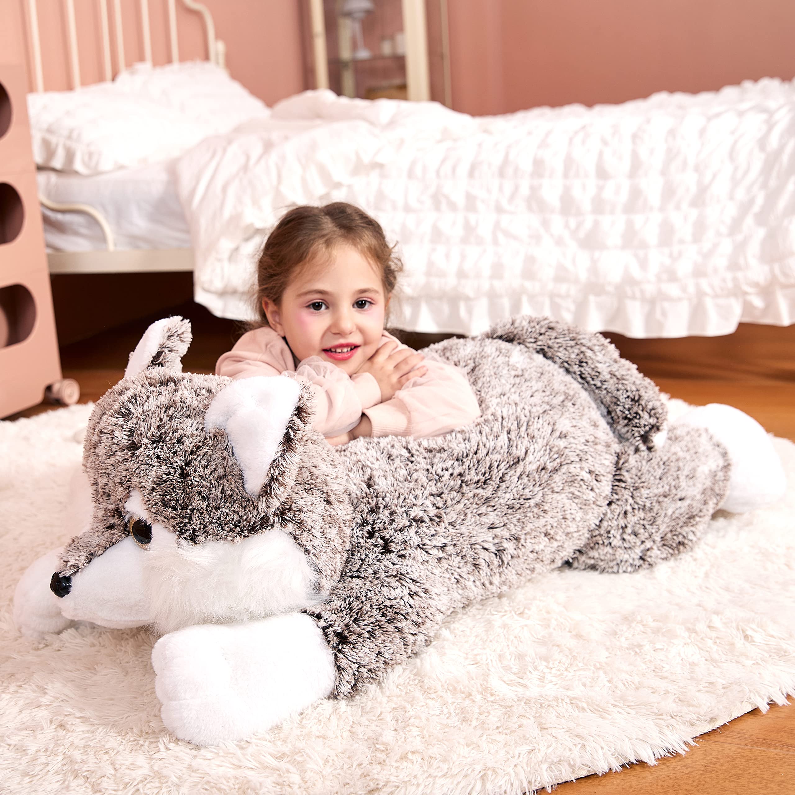 Foto 7 pulgar | Peluche Ikasa Giant Wolf 75 Cm Para Niños - Venta Internacional.