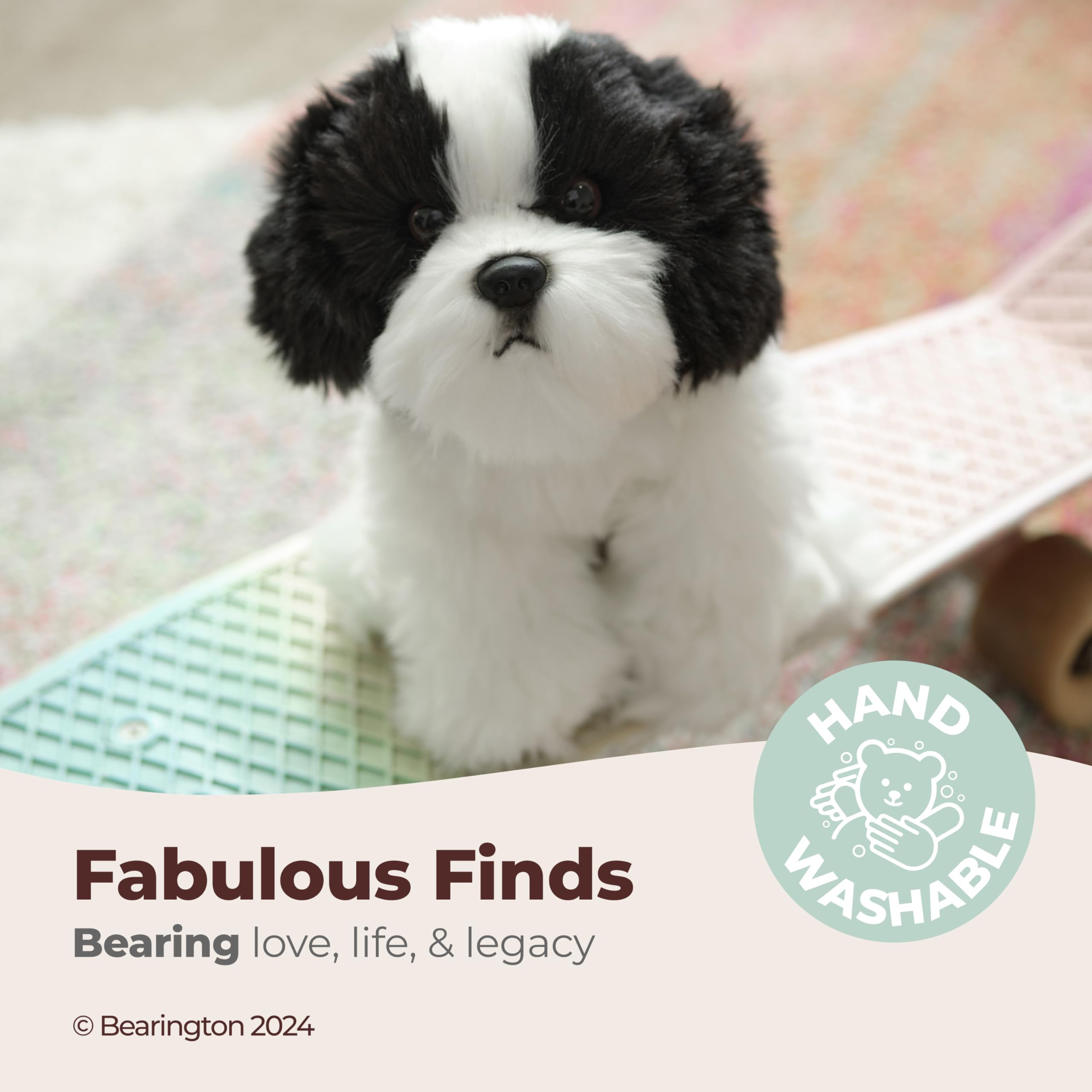 Foto 4 pulgar | Perro De Peluche Bearington, Blanco Y Negro, 33 Cm - Venta Internacional.