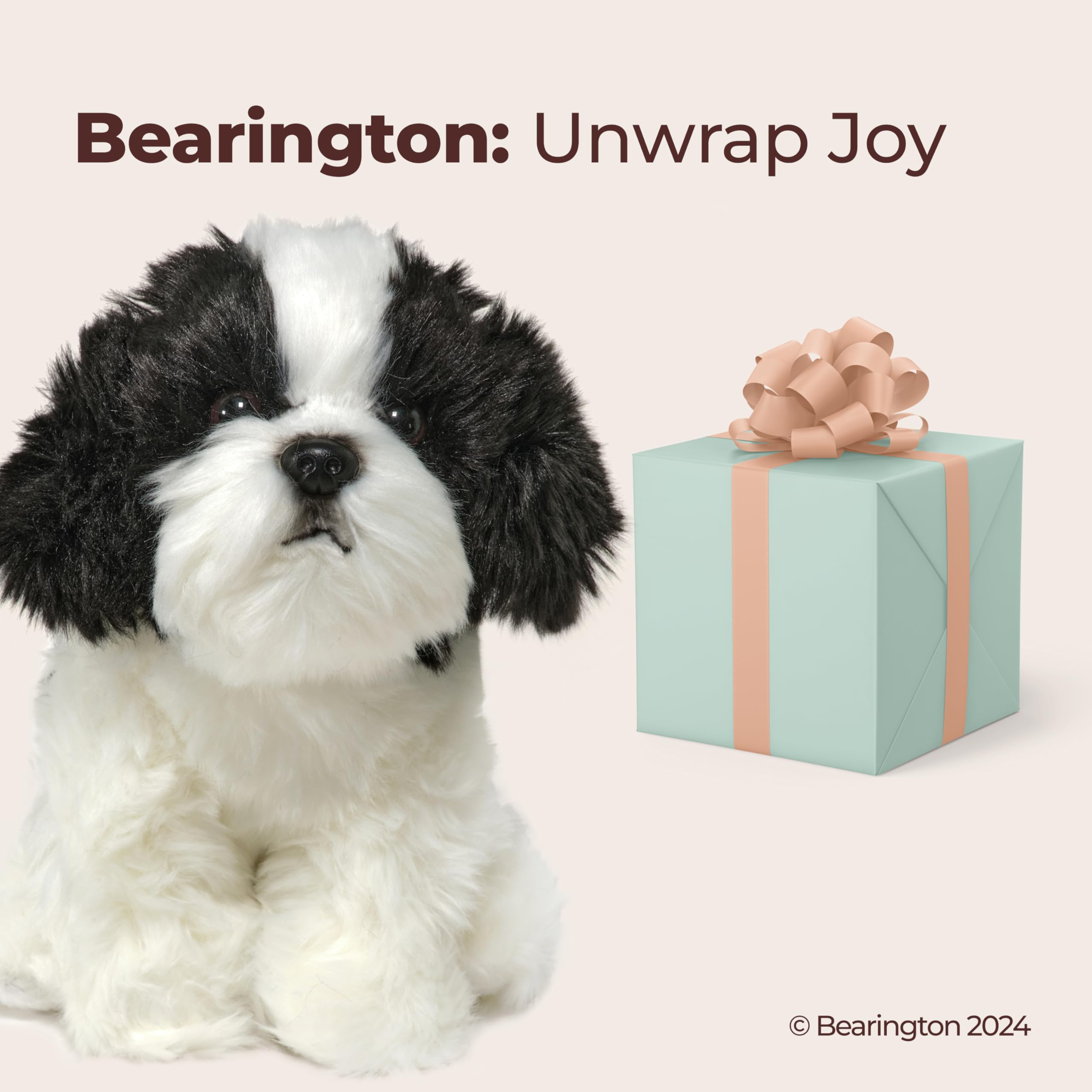 Foto 6 pulgar | Perro De Peluche Bearington, Blanco Y Negro, 33 Cm - Venta Internacional.
