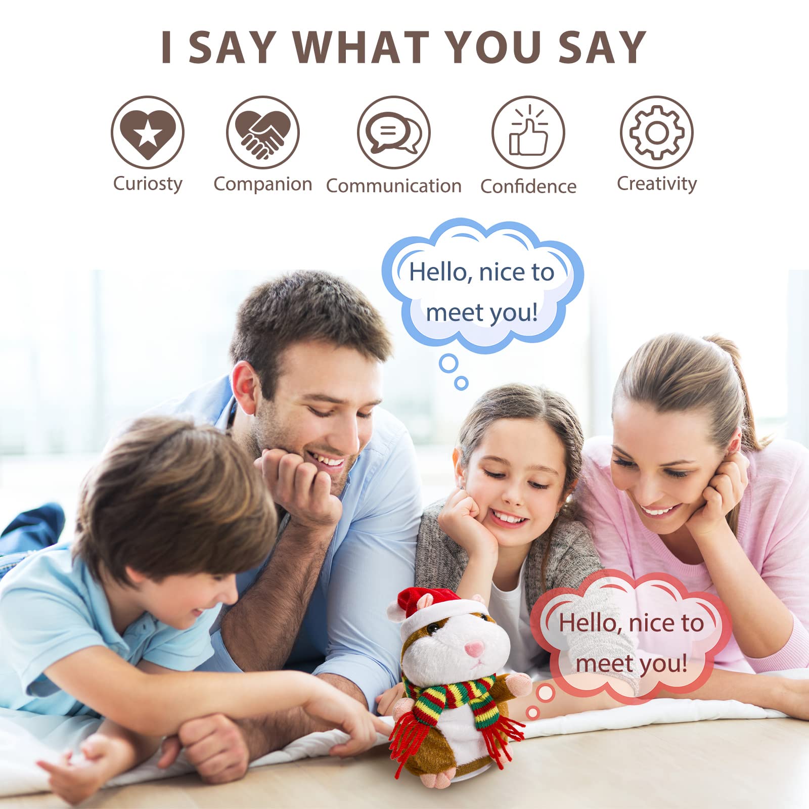 Foto 5 | Peluche Talking Hamster Eocolz Repeats What You Say Para Niños - Venta Internacional.