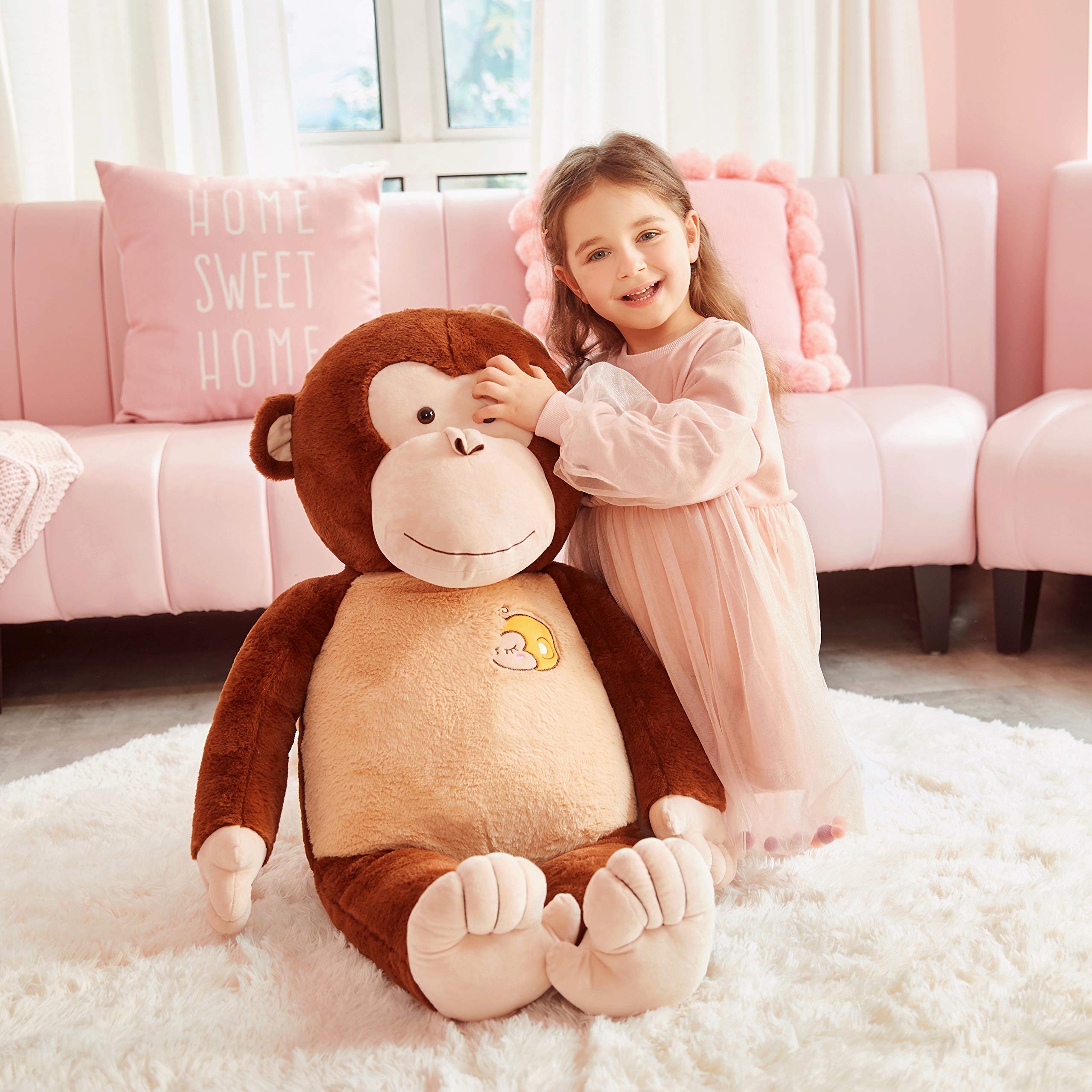 Foto 6 pulgar | Peluche Con Forma De Mono De Peluche Ikasa, Grande, Para Niños, 76 Cm - Venta Internacional.