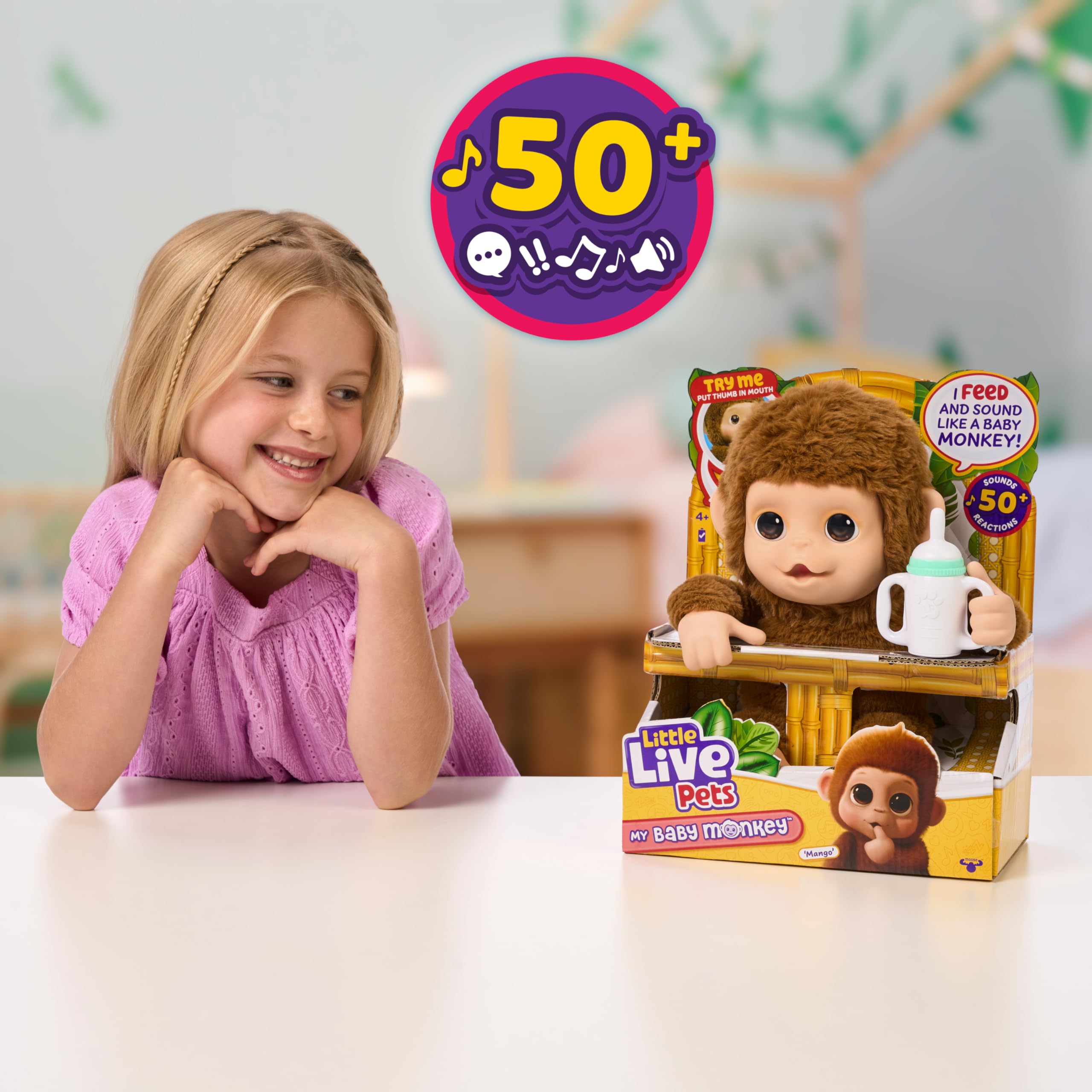 Foto 5 pulgar | Baby Monkey Interactivo Little Live Pets My Baby Mango - Venta Internacional.