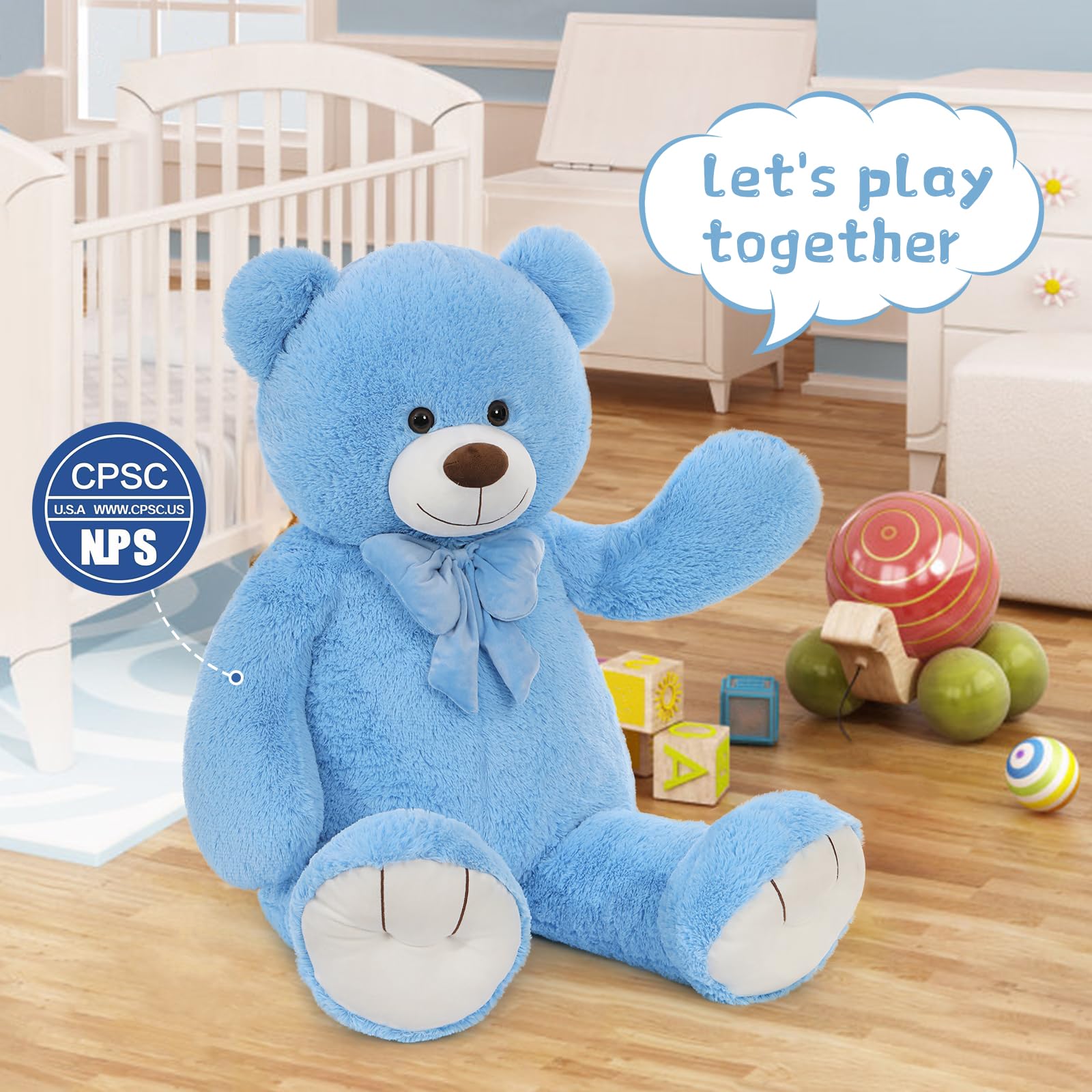 Foto 5 pulgar | Oso De Peluche Morismos Big Animal, 120 Cm, Azul, Para Niños - Venta Internacional.