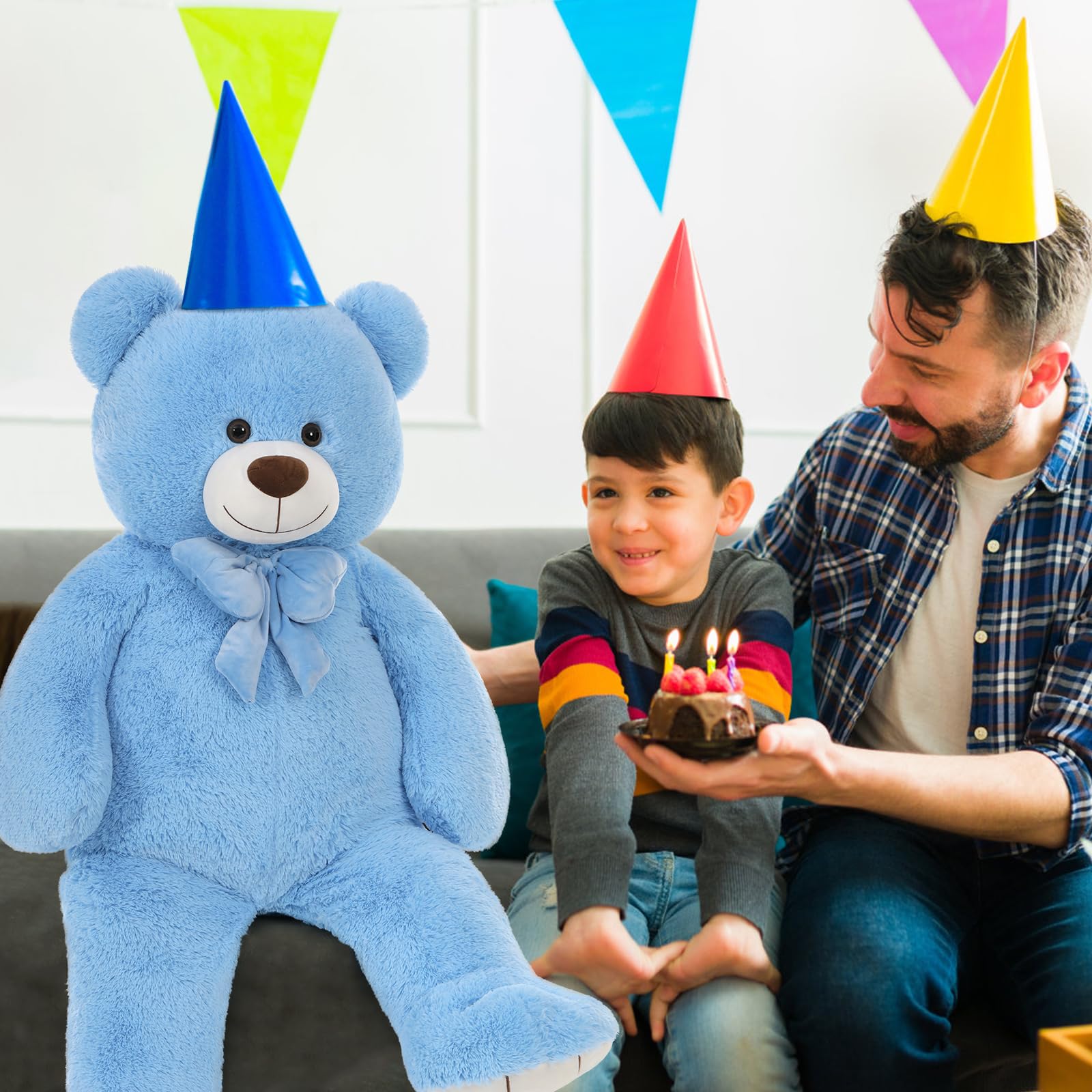 Foto 7 pulgar | Oso De Peluche Morismos Big Animal, 120 Cm, Azul, Para Niños - Venta Internacional.