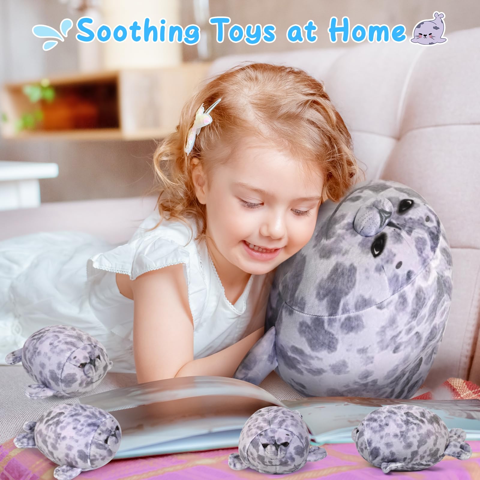 Foto 4 pulgar | Peluche Kmuysl Seal Mommy con 4 Mini Peluches  - Venta Internacional