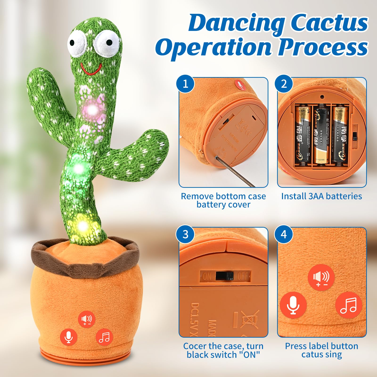 Foto 5 pulgar | Cactues de Juguete Sanjoin con Sonido-Venta Internacional
