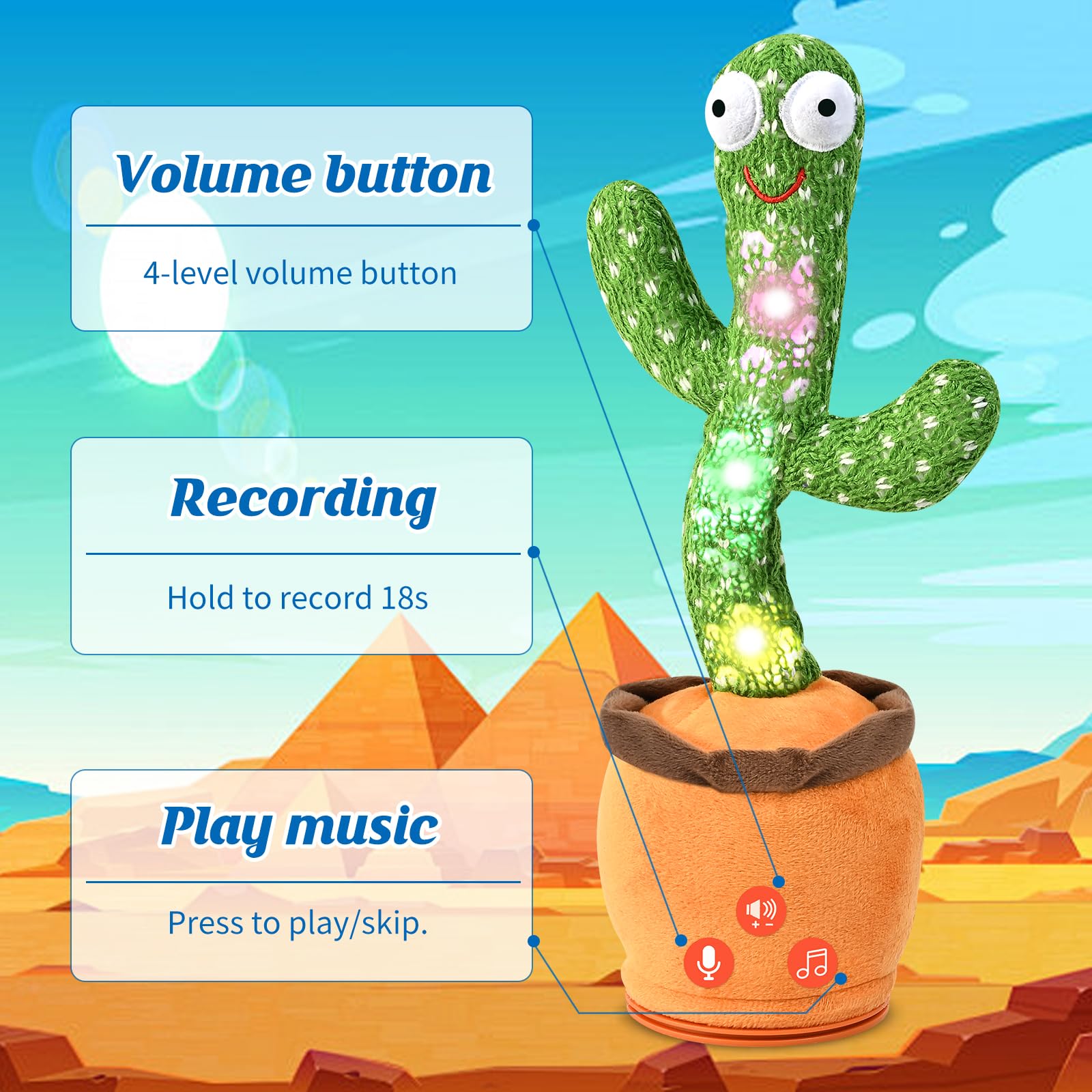 Foto 8 pulgar | Cactues de Juguete Sanjoin con Sonido-Venta Internacional