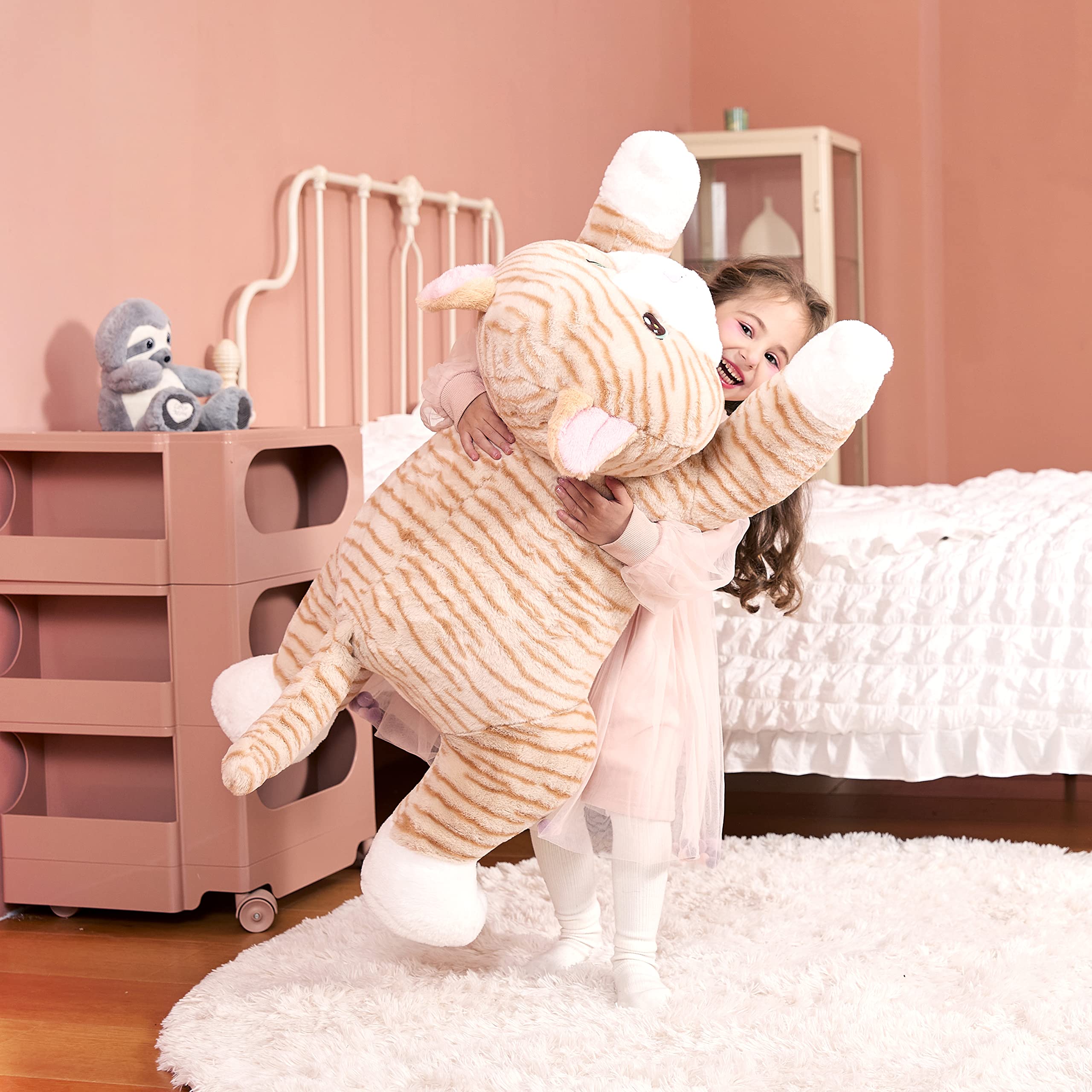 Foto 7 | Peluche Ikasa, Gato Grande, 75 Cm, Naranja - Venta Internacional.