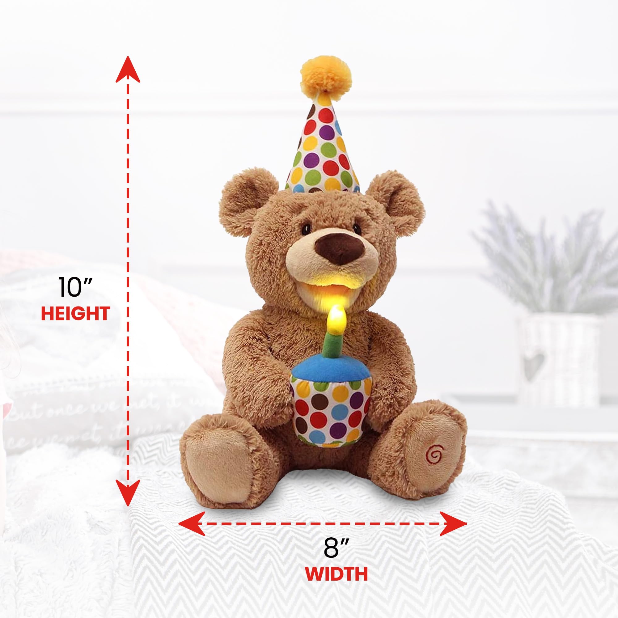 Foto 4 pulgar | Oso De Peluche Gund De Feliz Cumpleaños Animado De 25 Cm - Venta Internacional.