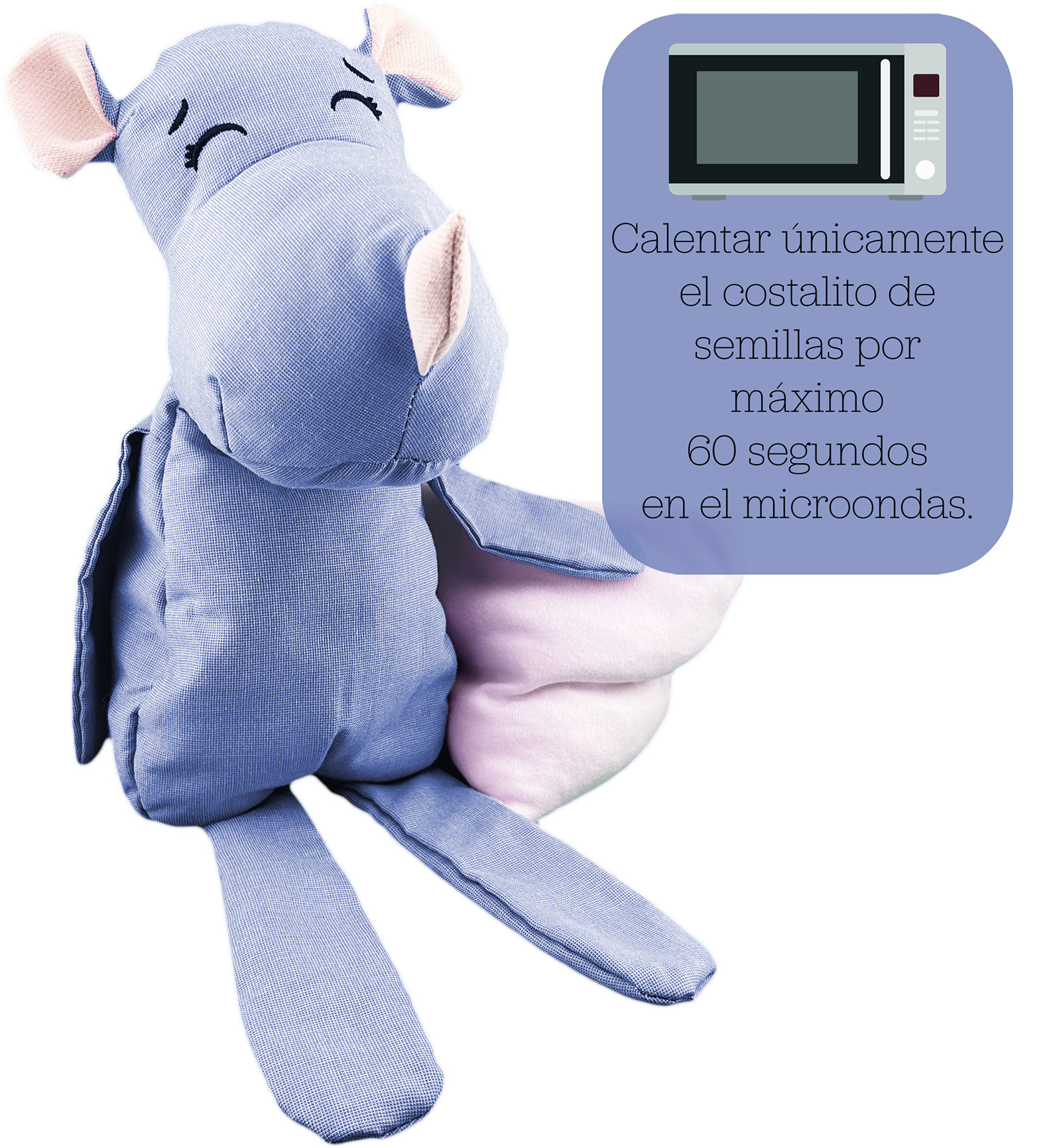 Foto 3 pulgar | Peluche De Rinoceronte Con Semillas Térmicas Para Bebés. Luulu Rinoceronte Azul Ayuda A Mejorar El Sueño De Tu Bebé.