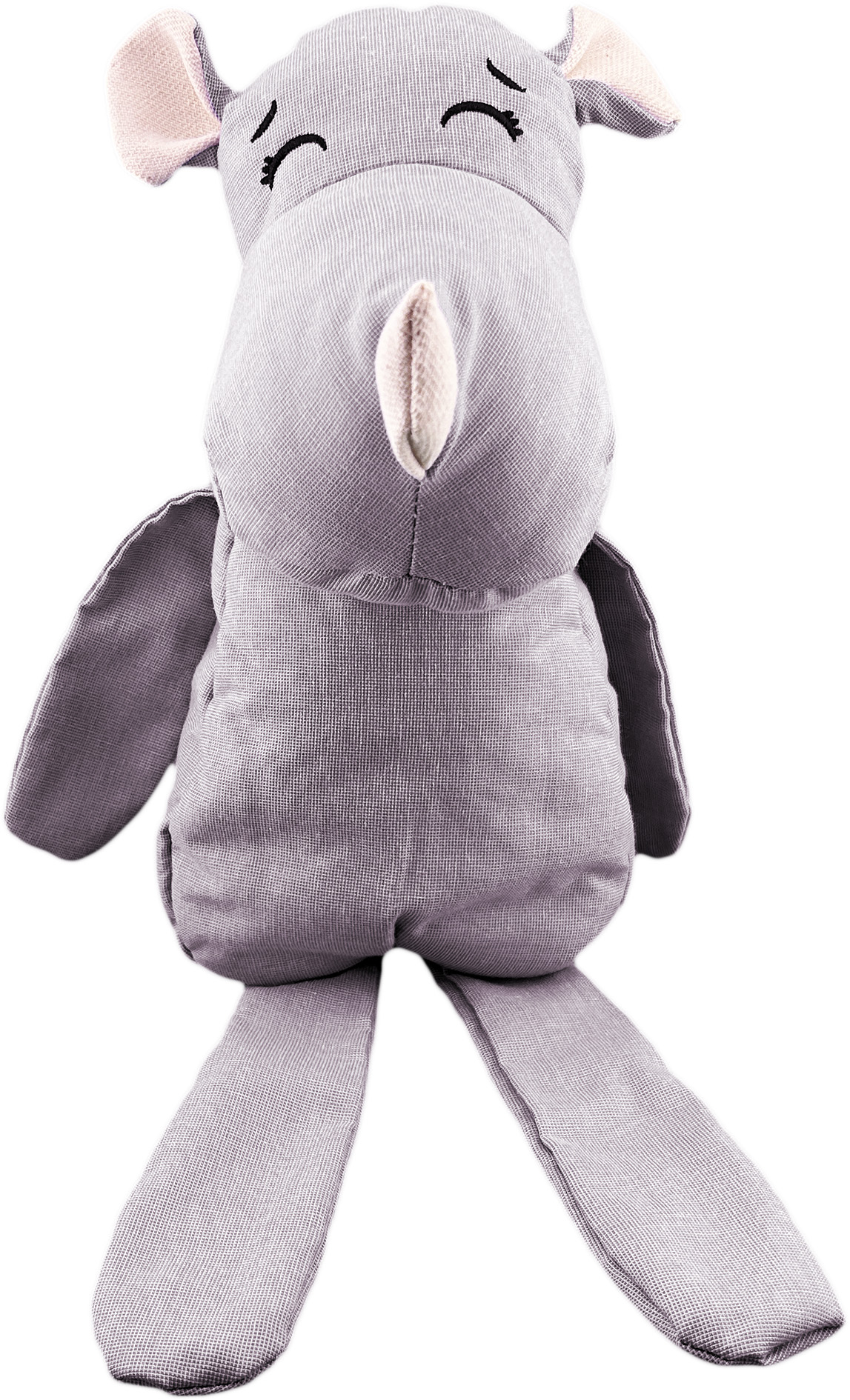 Peluche De Rinoceronte Con Semillas Térmicas Para Bebés. Luulu Rinoceronte Gris Ayuda A Mejorar El Sueño De Tu Bebé.